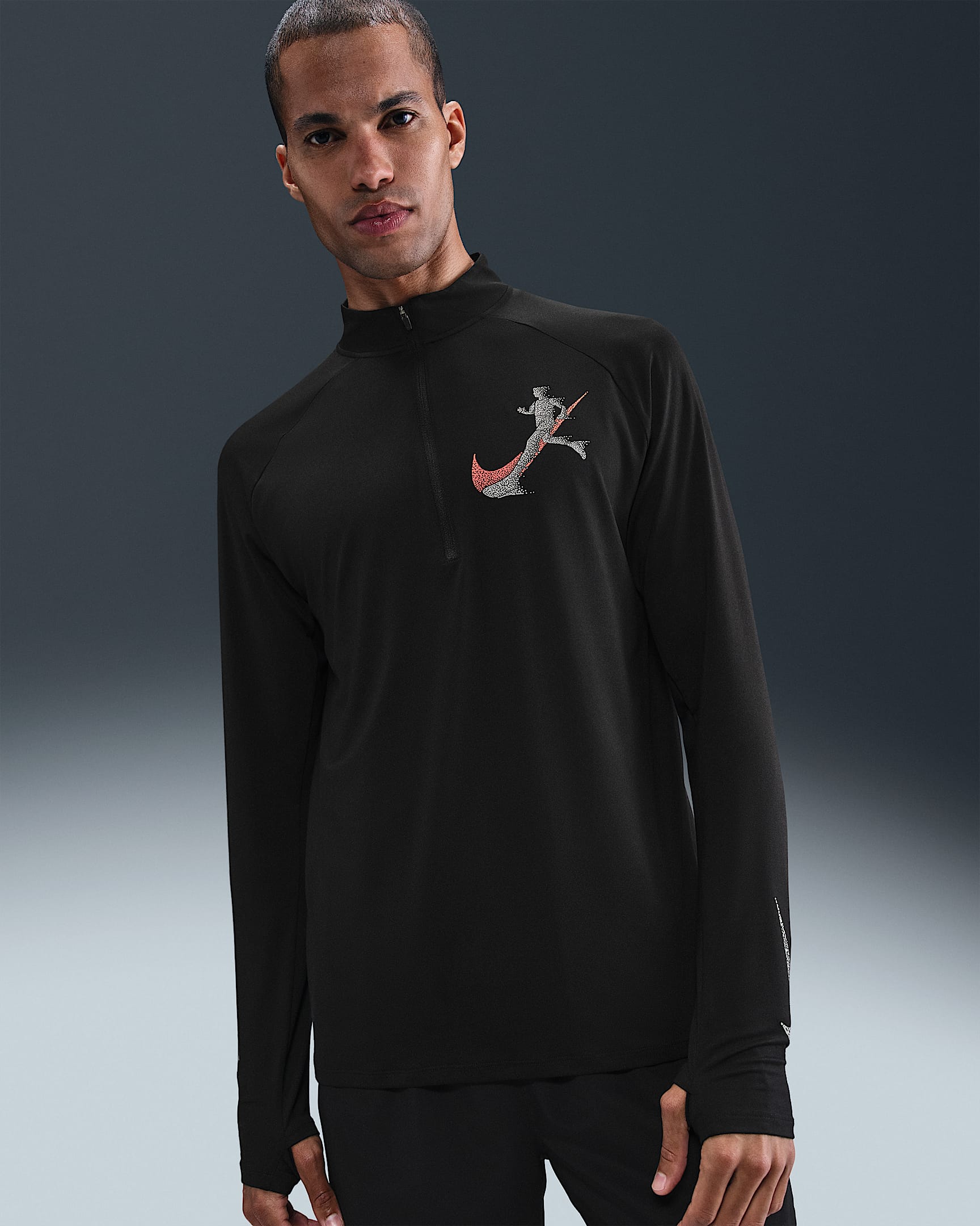 Nike Stride Men's Dri-FIT UV 1/2-Zip Running Top - Black