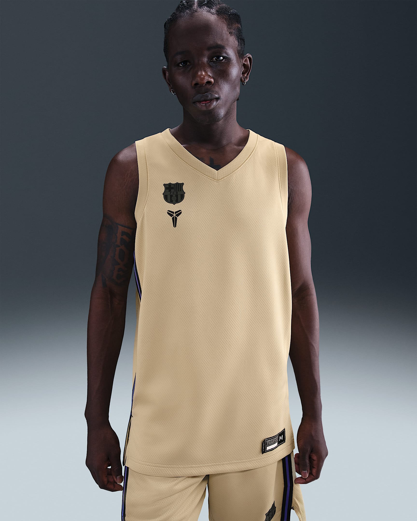 FCB Men's Replica Away Jersey - Team Gold/Black/Persian Violet