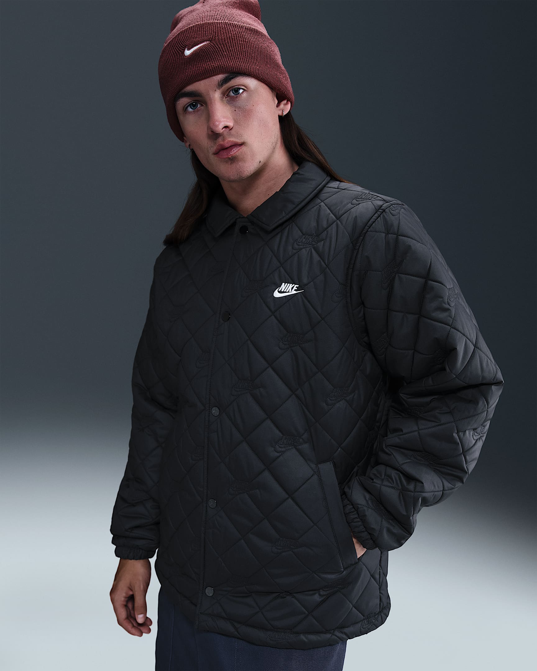 Nike Club Men's Coaches Jacket - Black/White