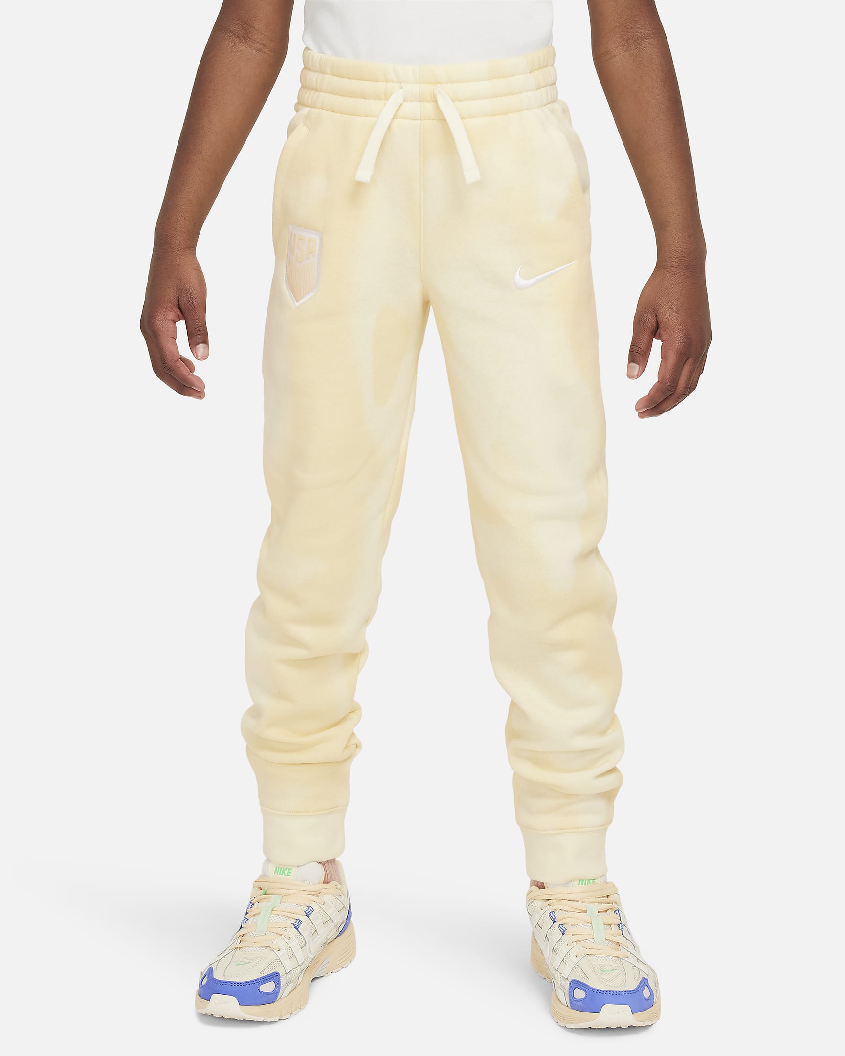 USMNT Club Big Kids' (Boys') Nike Soccer French Terry Joggers - Coconut Milk/White