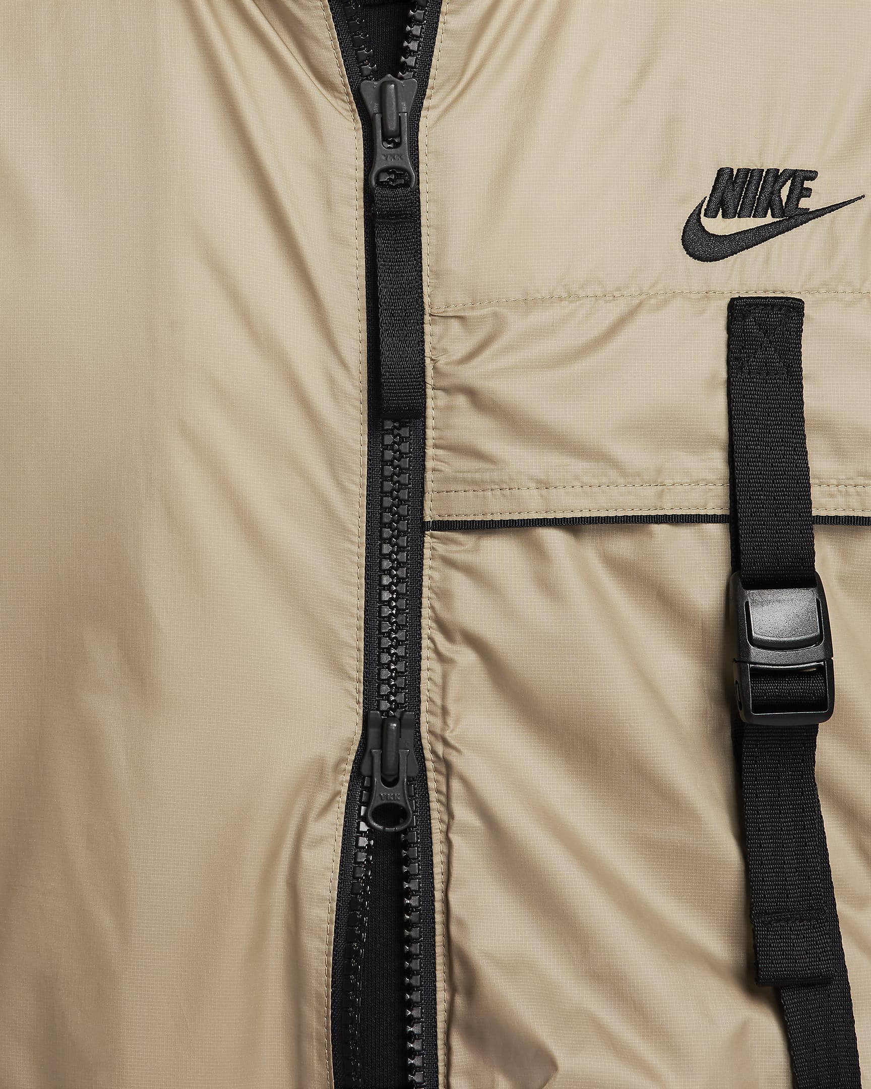 Nike Sportswear Tech Dokuma N24 Astarlı Toplanabilir Erkek Ceketi - Khaki/Siyah