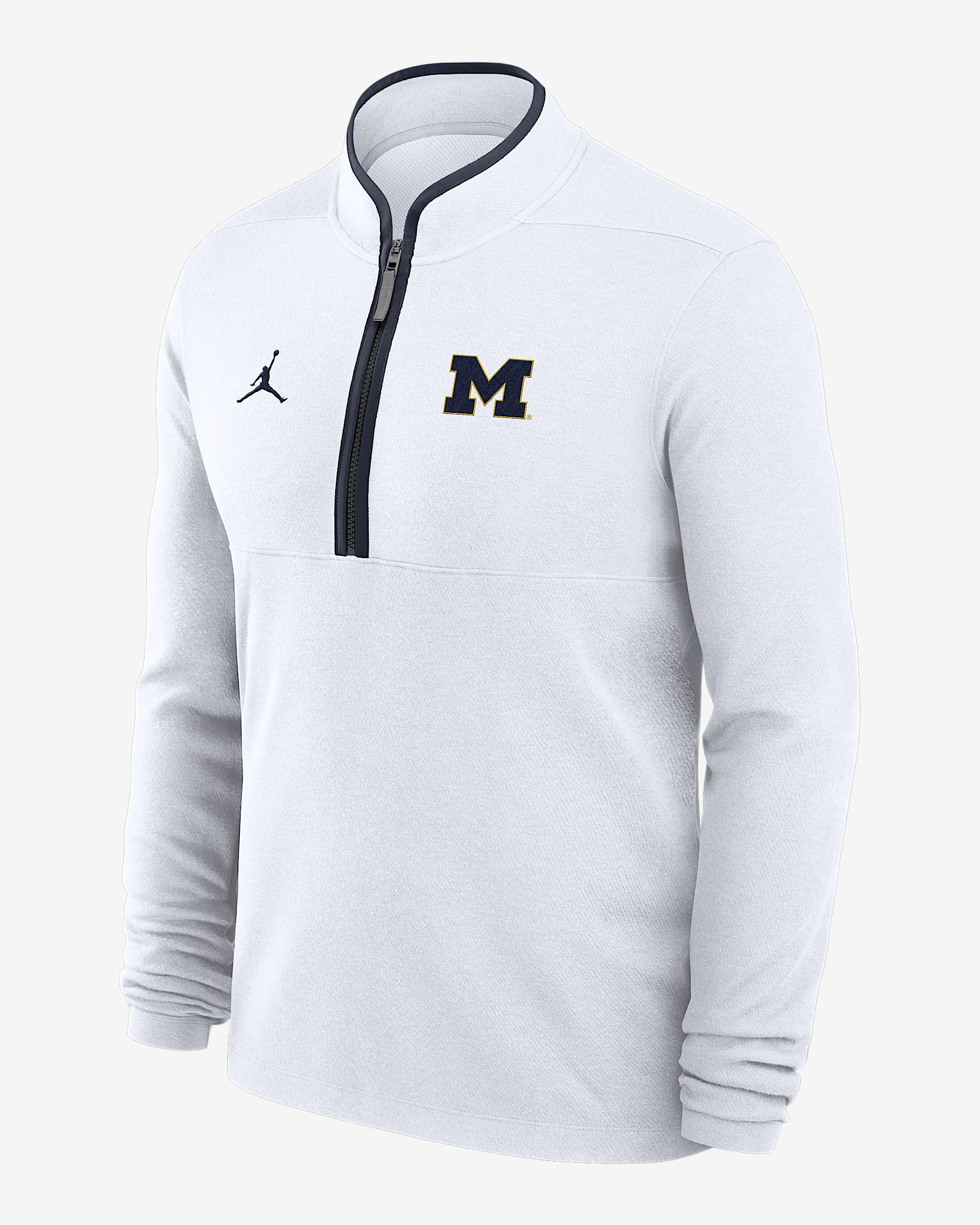 Michigan Victory Men's Jordan Brand Dri-FIT College 1/2-Zip Long-Sleeve Top - White