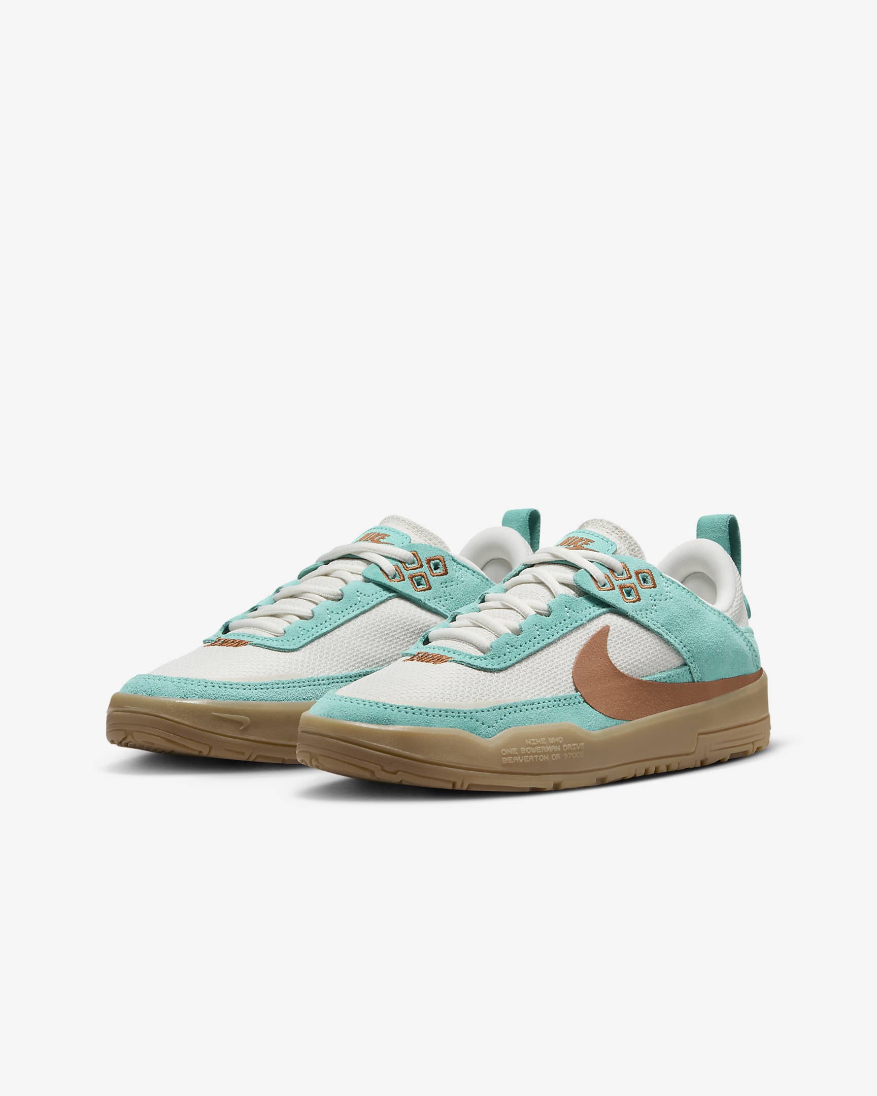 Nike SB Day One Older Kids' Skate Shoes - Green Frost/Phantom/Gum Light Brown/Dark Russet