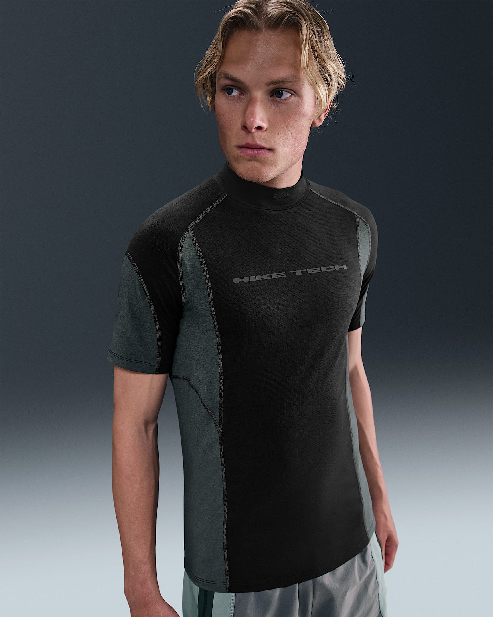 Nike Tech Dri-FIT Kurzarm-Funktionsunterwäsche (Herren) - Schwarz/Anthracite/Anthracite/Schwarz