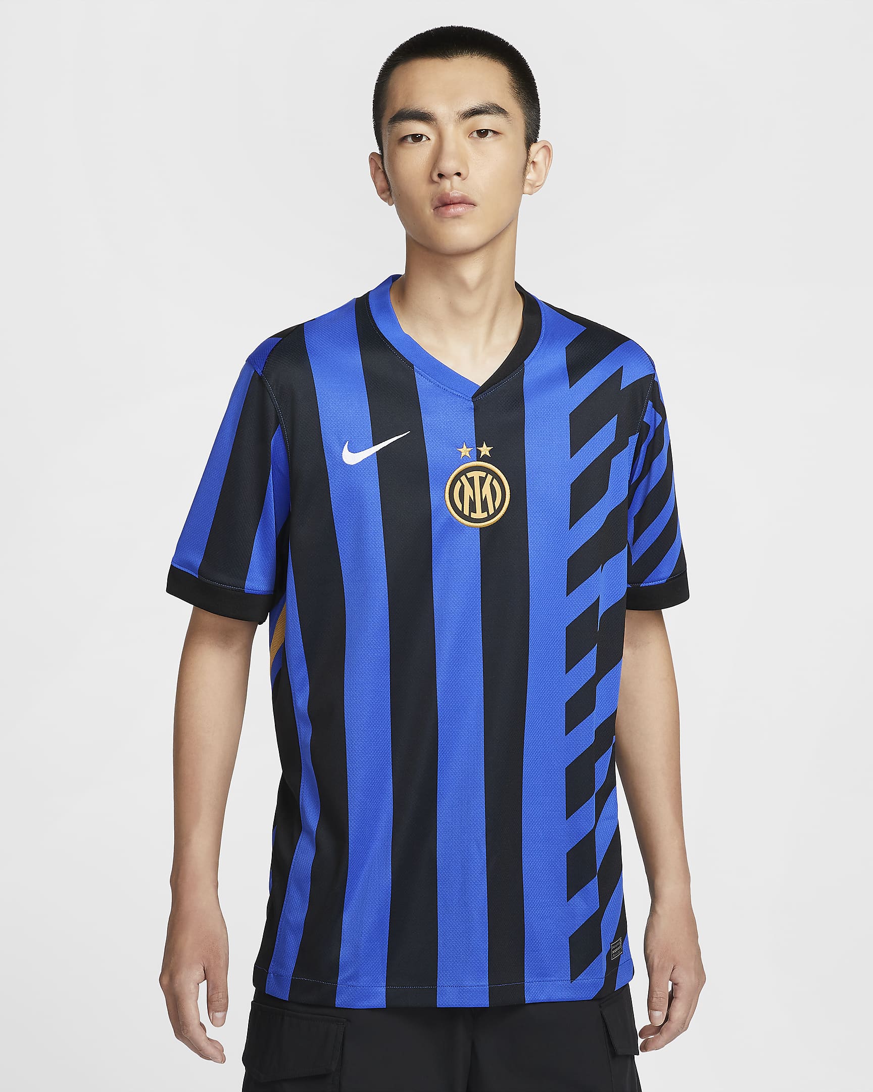 Inter Mailand 2024/25 Stadium Home Replika-Fußballtrikot mit Dri-FIT-Technologie (Herren) - Lyon Blue/Schwarz/Lyon Blue/Weiß