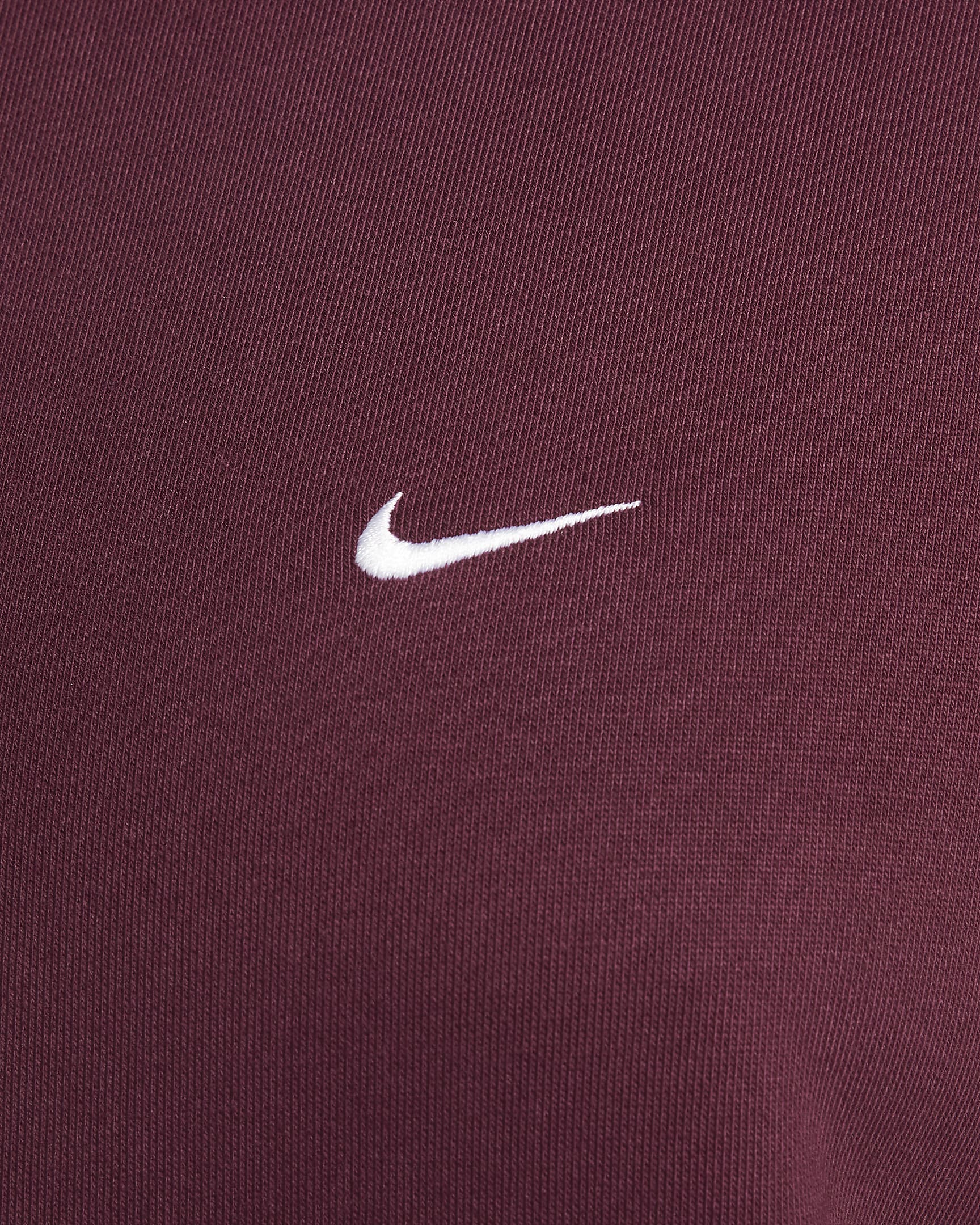 Nike Solo Swoosh Men's Fleece Pullover Hoodie - Night Maroon/White