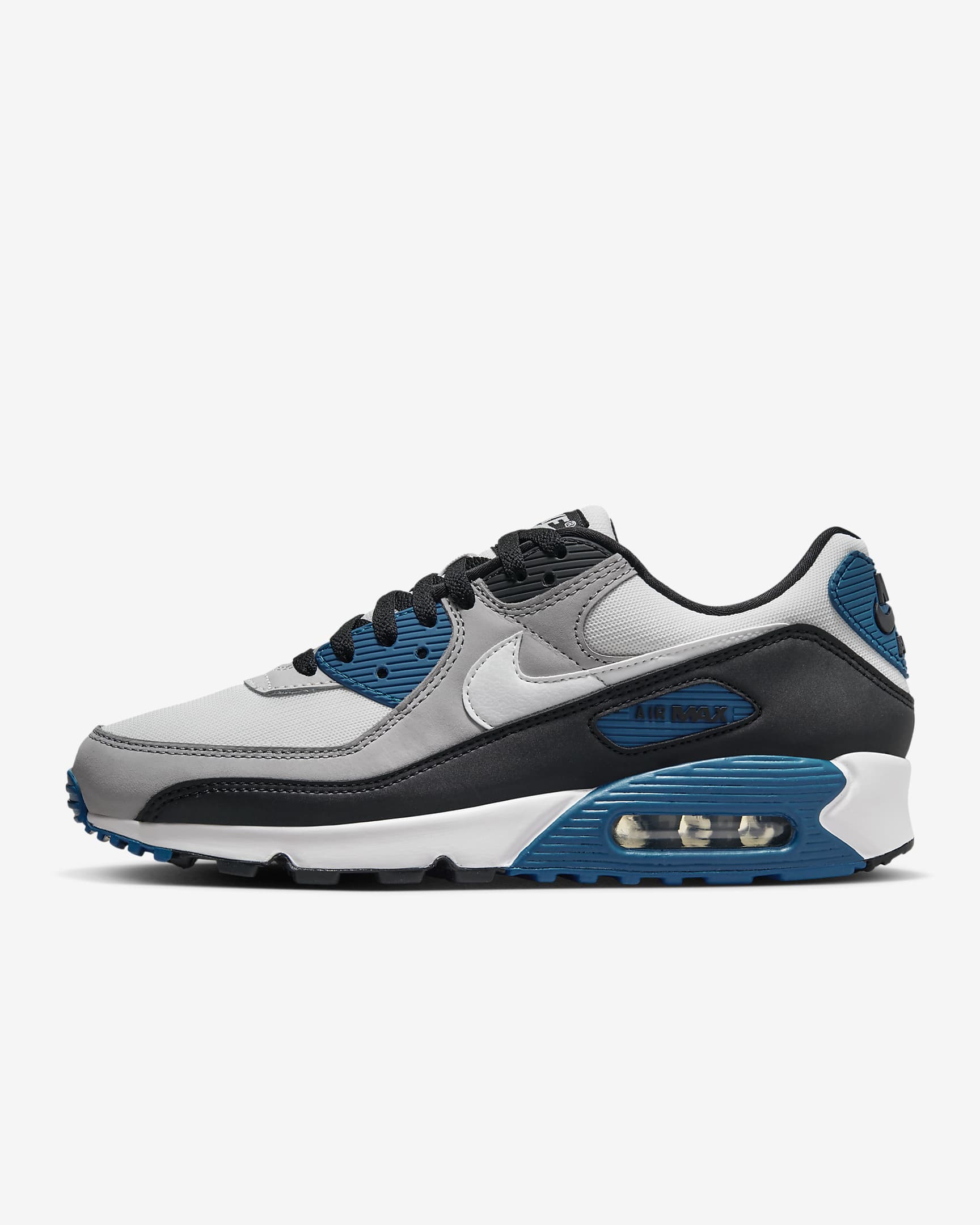 Nike Air Max 90 Men's Shoes - Light Smoke Grey/Black/Industrial Blue/Summit White