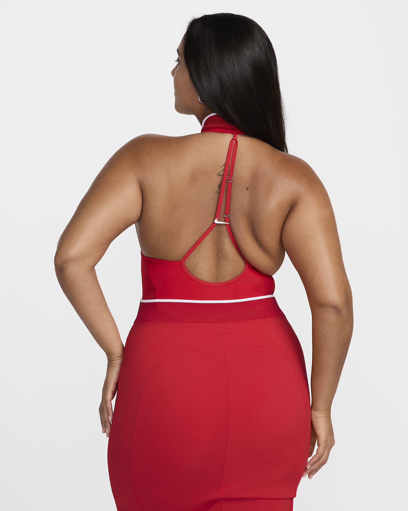 Nike x Jacquemus Women's High-Neck 1-Piece Swimsuit - University Red/Silver