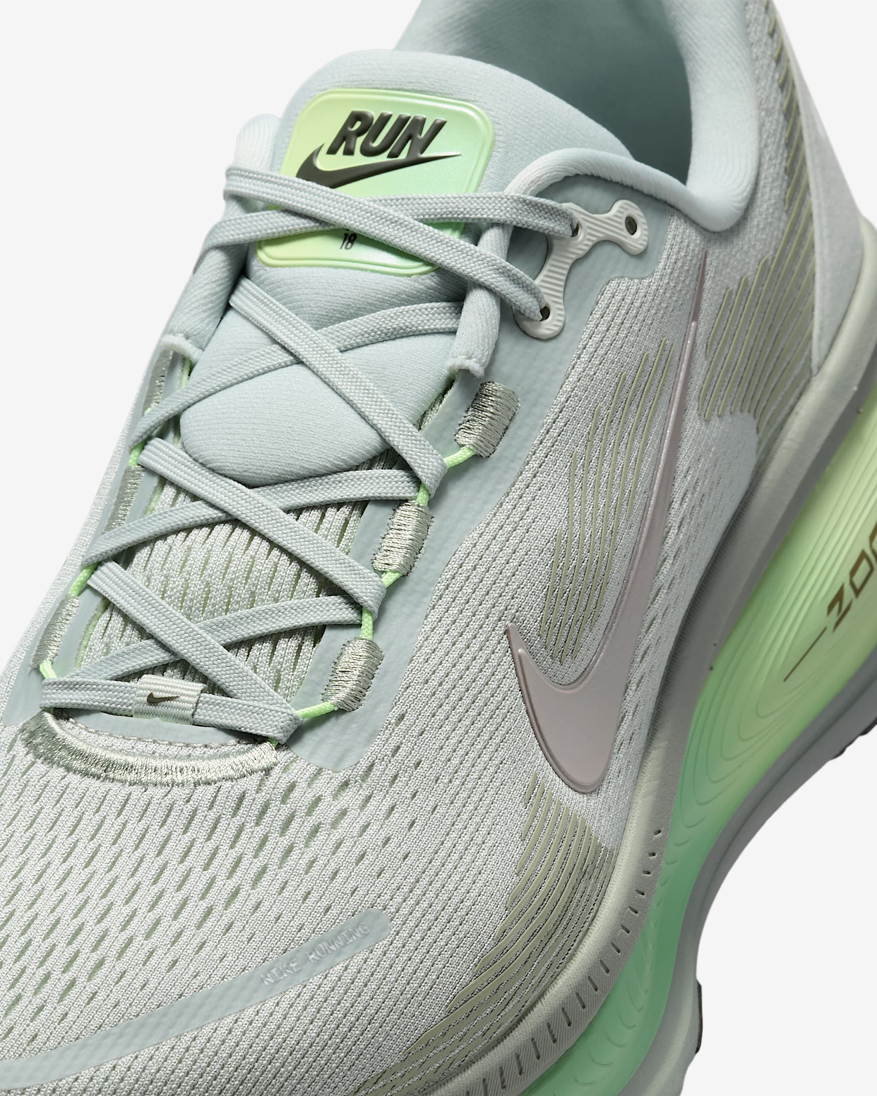 Nike Vomero 18 Men's Road Running Shoes - Light Silver/Barely Volt/Dusty Olive/College Grey