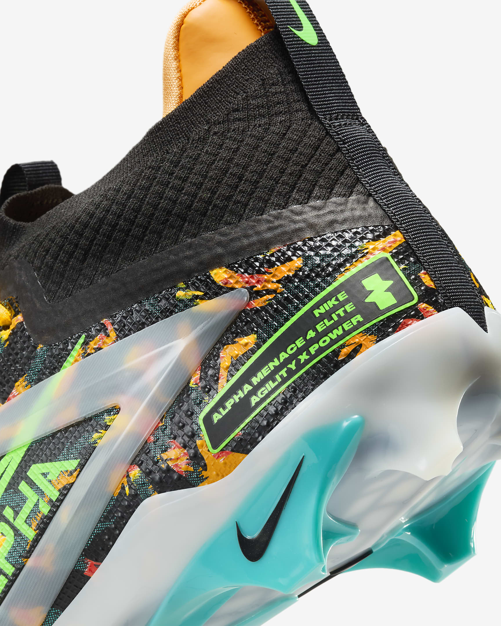 Nike Alpha Menace 4 Elite "Travis Kelce" Football Cleats - Black/Sail/Dusty Cactus/Green Strike