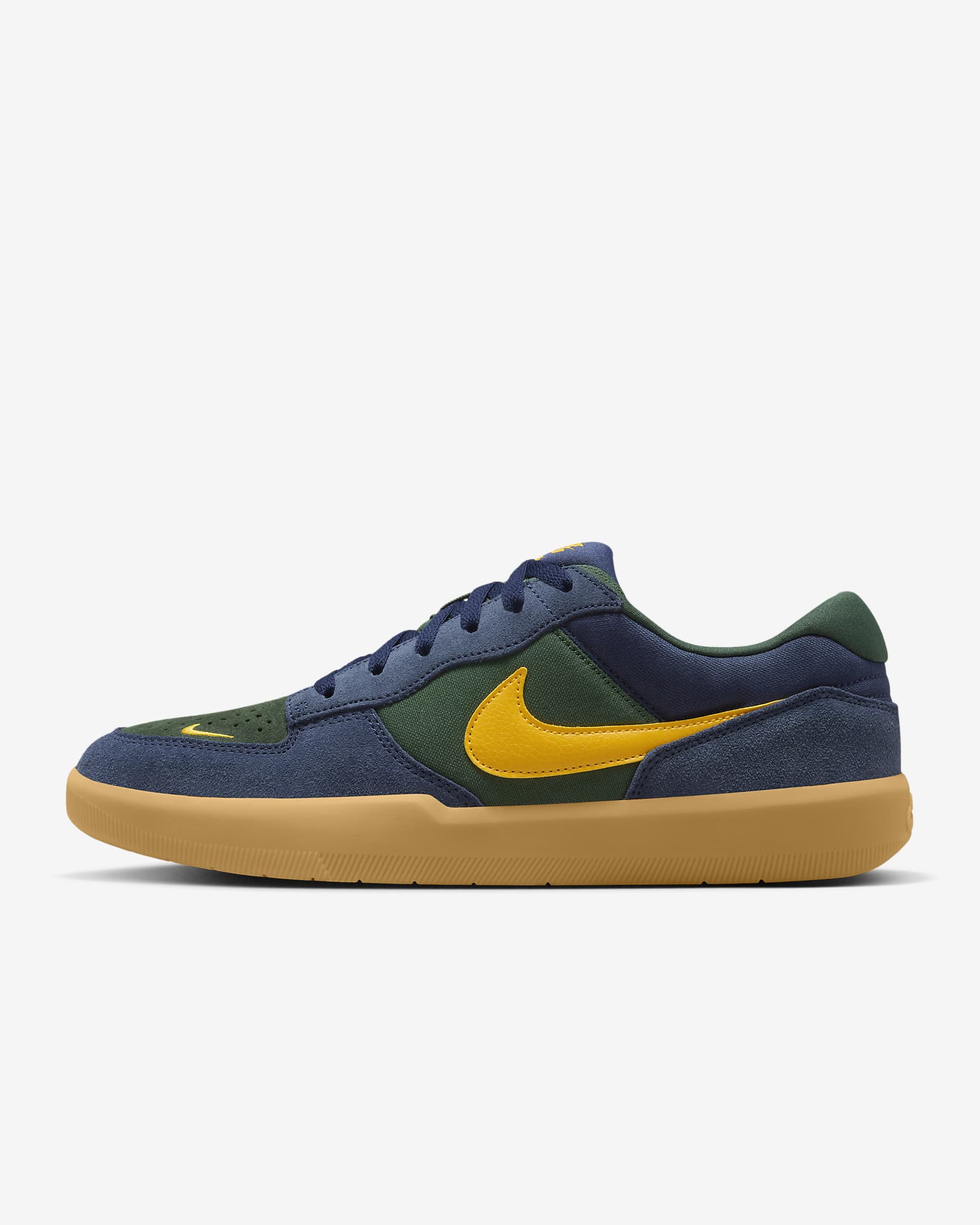 Nike SB Force 58 Skate Shoes - Midnight Navy/Fir/Gum Light Brown/University Gold