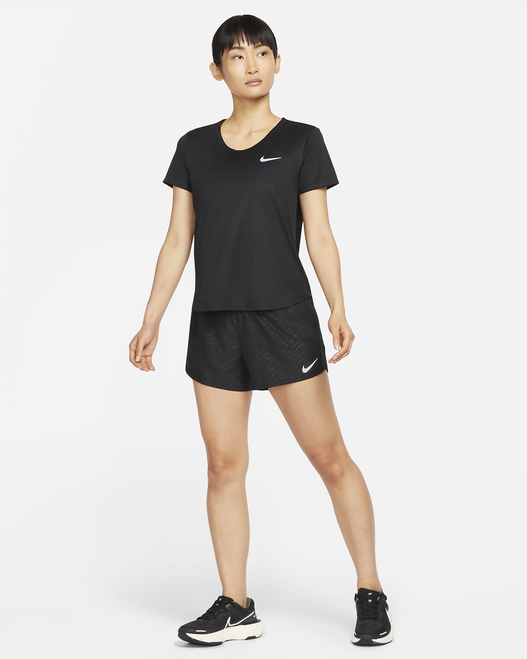 Nike Dri-FIT 10K Icon Clash Women's Running Shorts - Black/Dark Smoke Grey/Sail