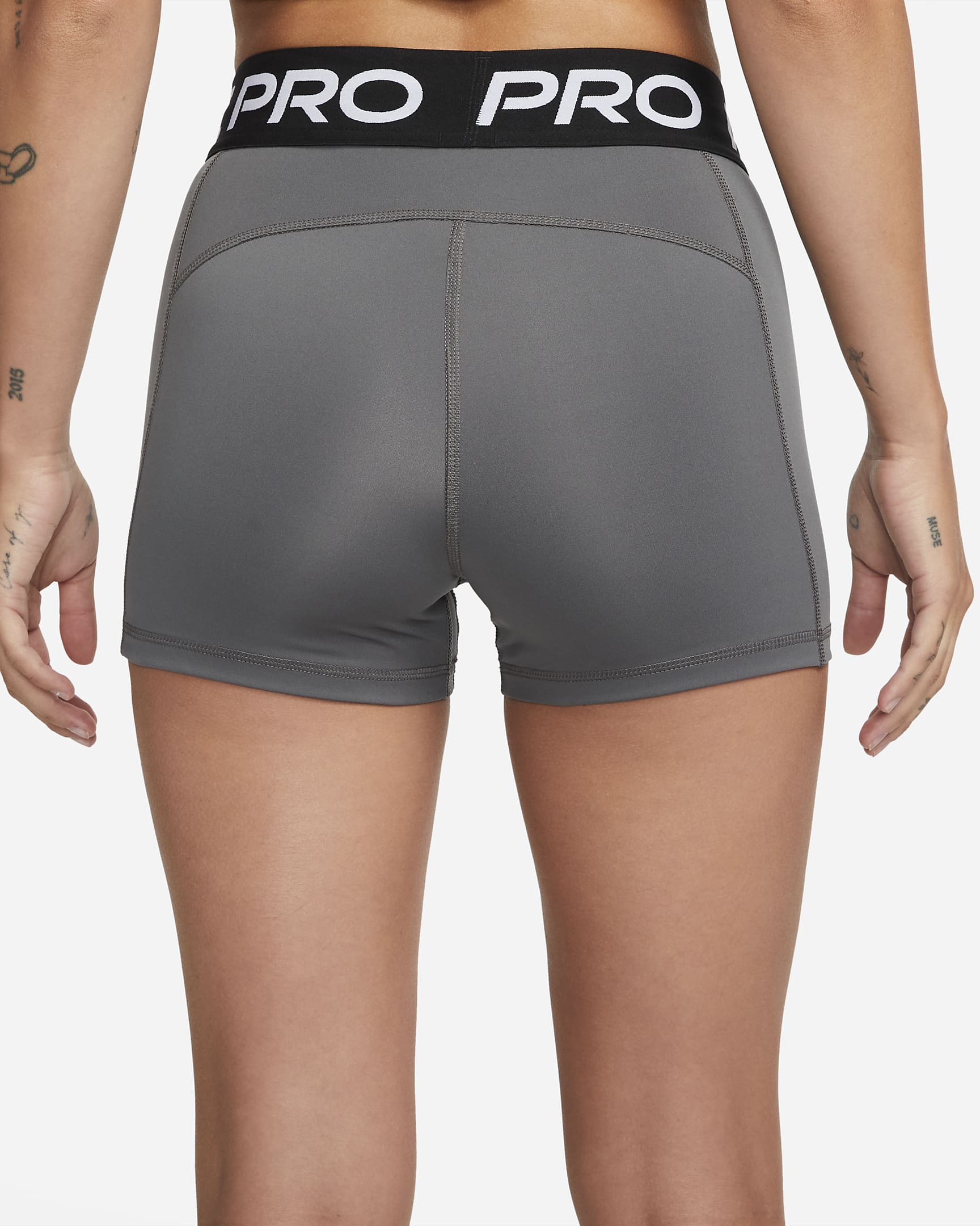 Nike Pro Women's 3" Shorts - Iron Grey/Black/White