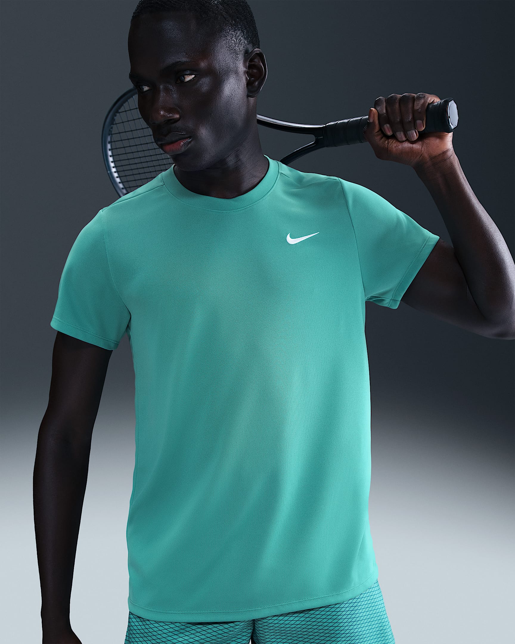 NikeCourt Victory Men's Dri-FIT Tennis Top - Washed Teal/White