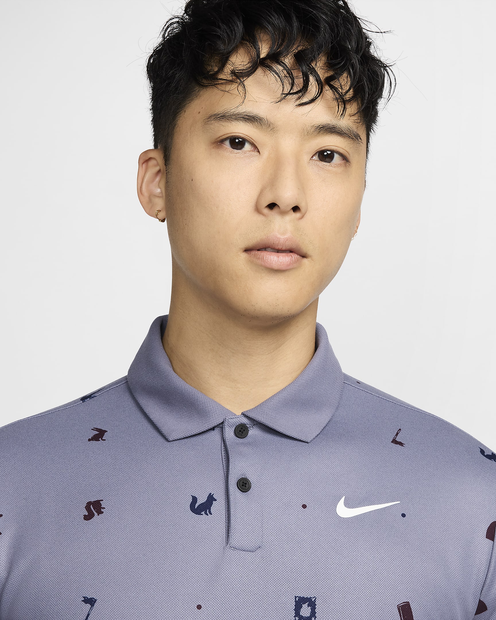 Nike Tour 男款 Dri-FIT 高爾夫球衫 - Light Carbon/白色