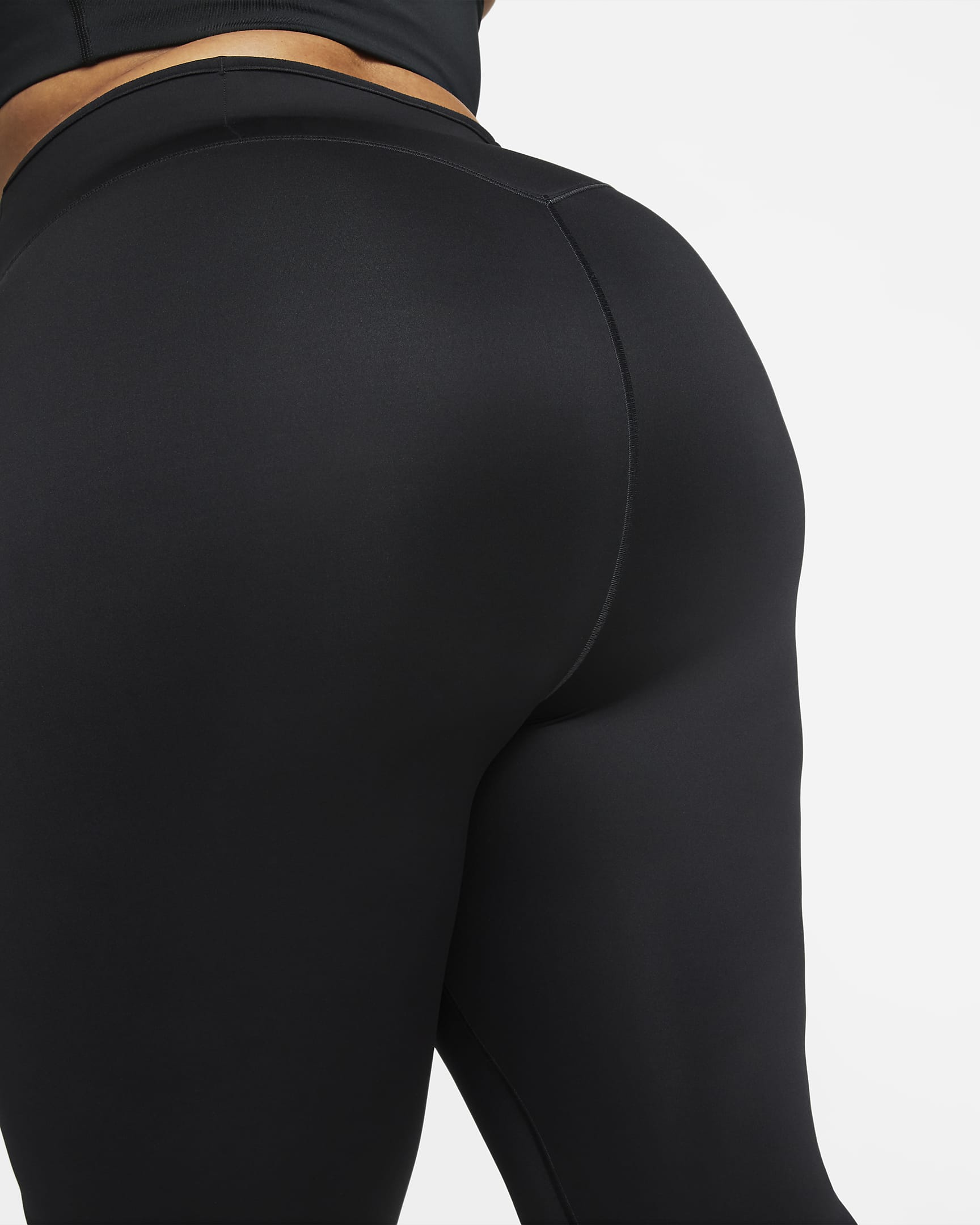 Nike Go 7/8-Leggings mit starkem Halt, hohem Bund und Taschen für Damen (große Größe) - Schwarz/Schwarz