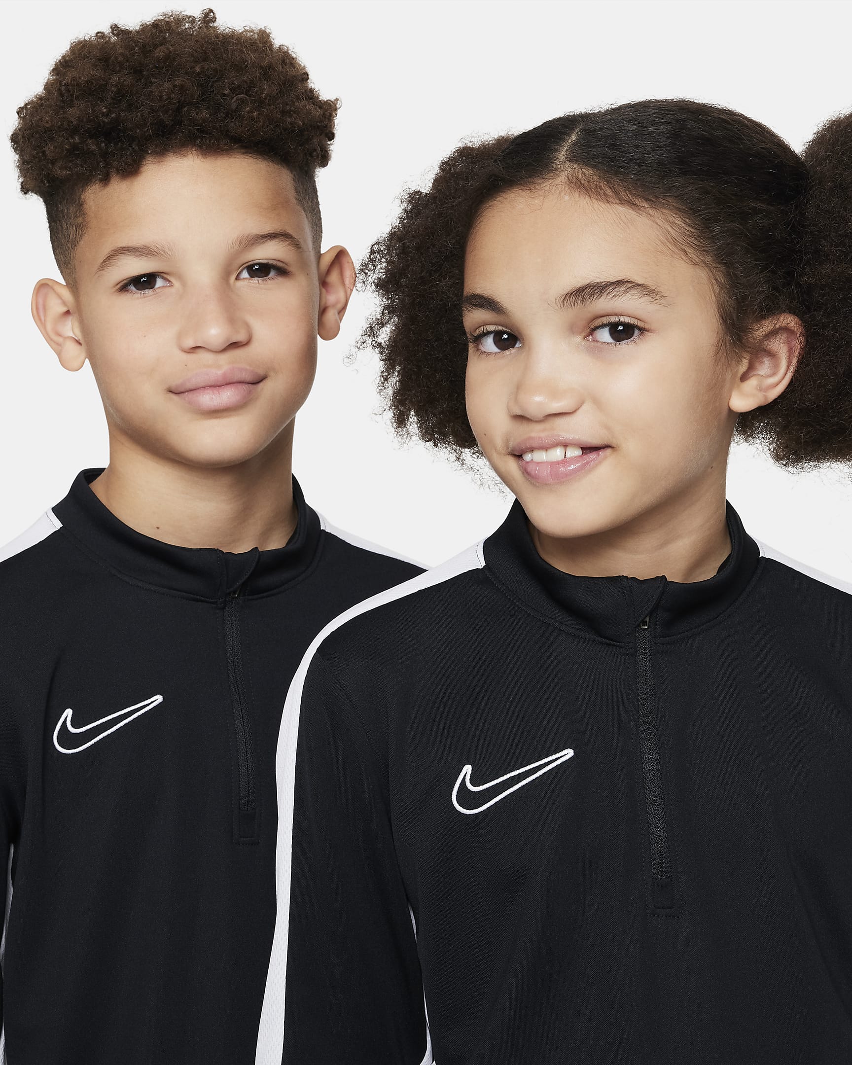 Nike Dri-FIT Academy23 Big Kids' Soccer Drill Top - Black/White/White
