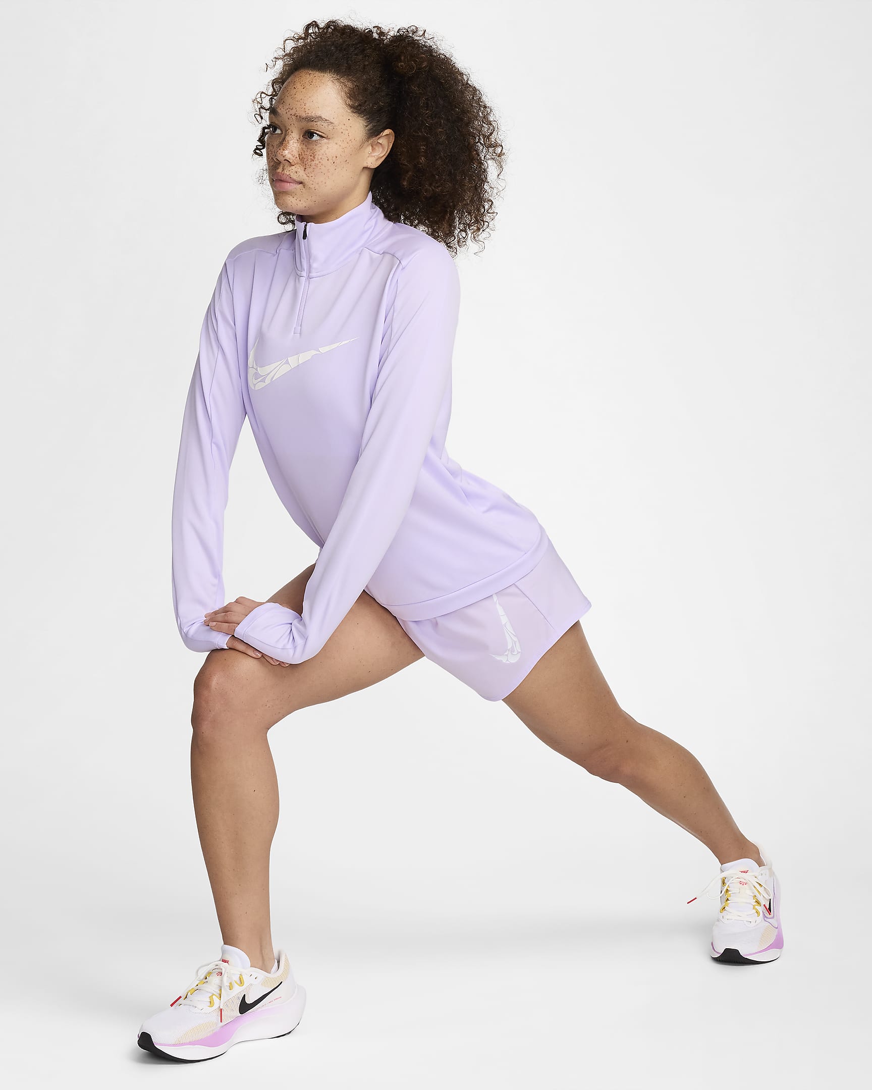 Nike Swoosh Women's Dri-FIT 1/4-Zip Mid Layer - Lilac Bloom/White