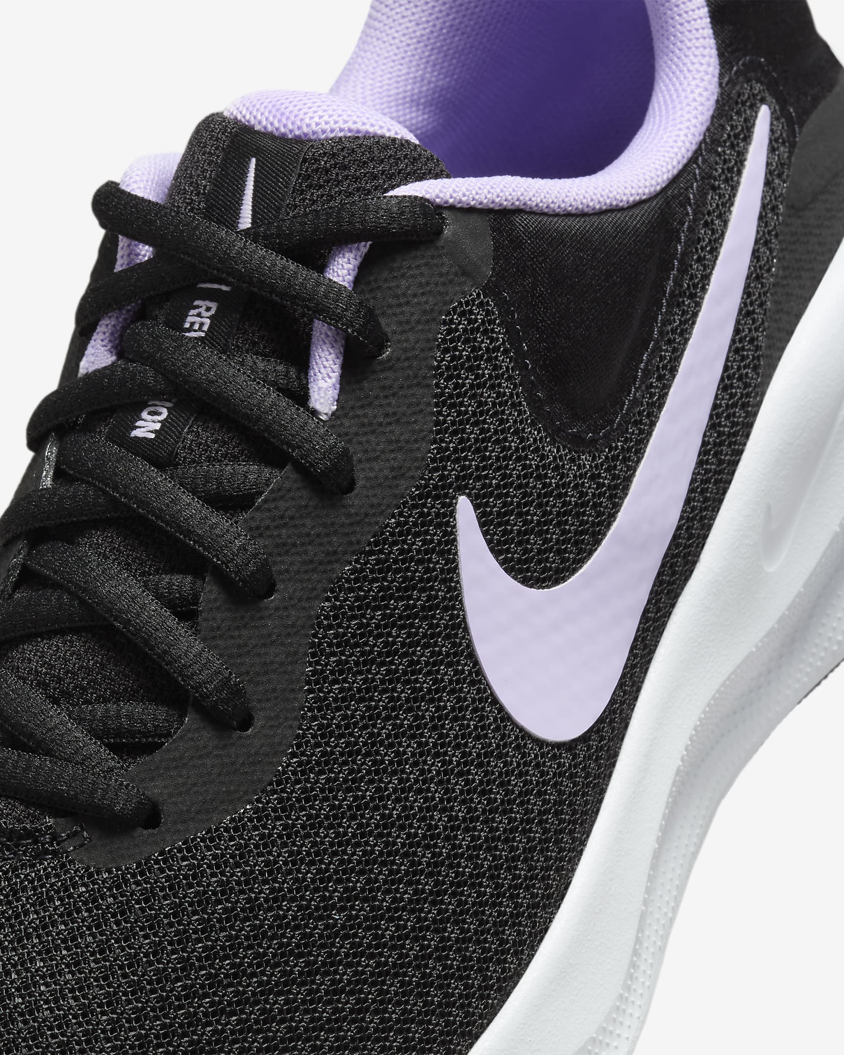 Nike Revolution 7 Women's Road Running Shoes - Black/White/Daybreak/Lilac Bloom