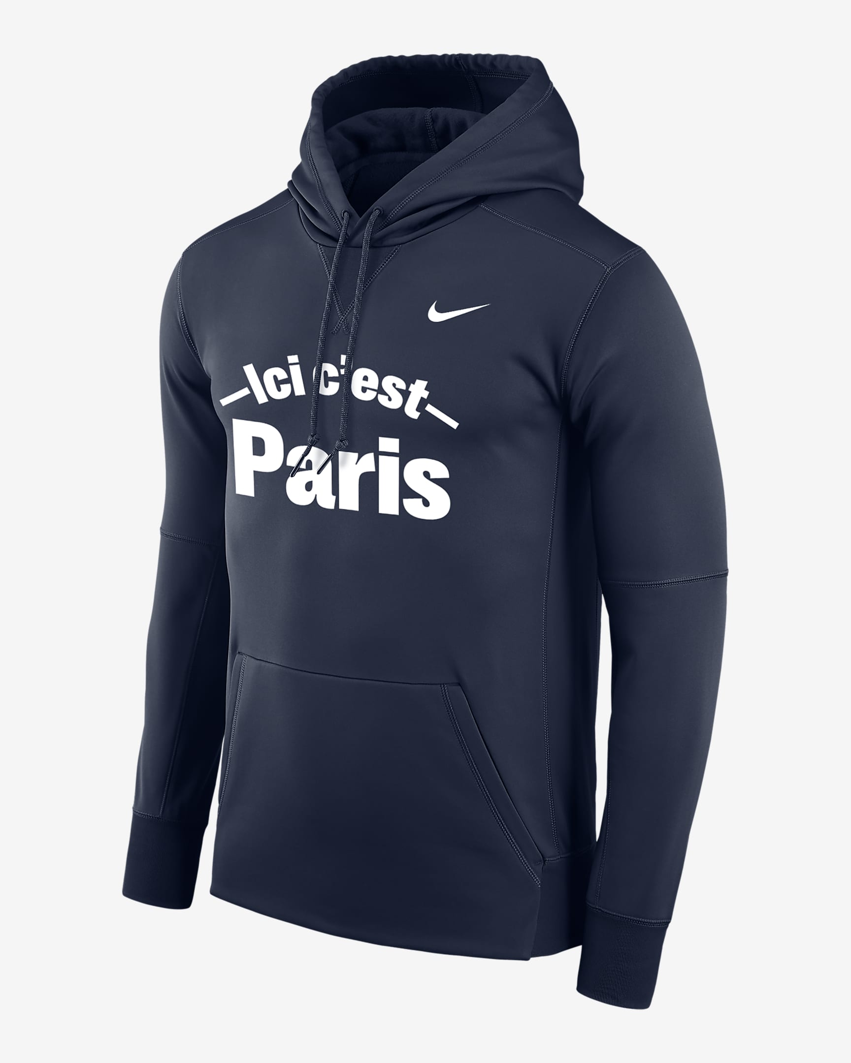 Paris Saint-Germain Men's Nike Therma-FIT Pullover Hoodie - Navy