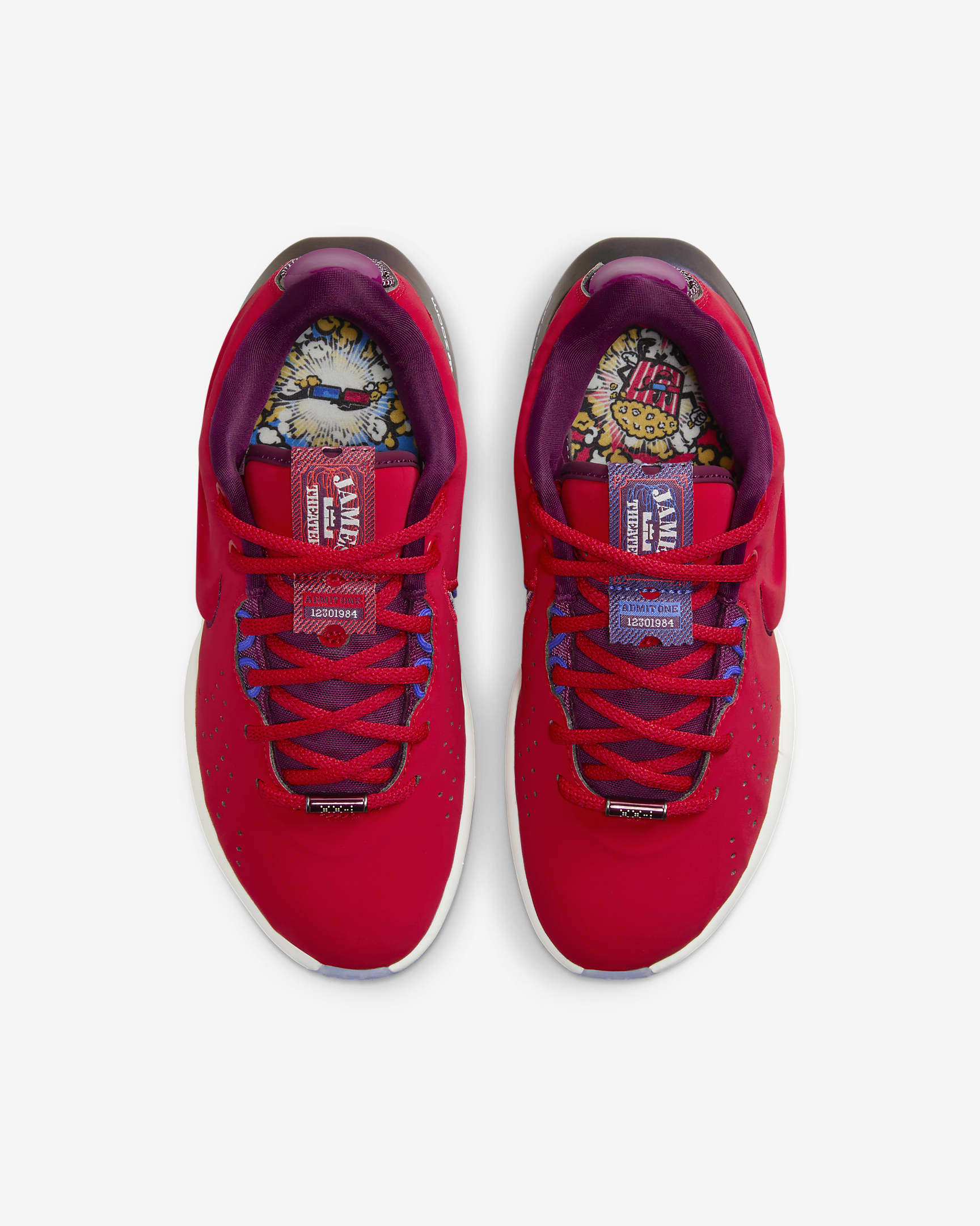 Tenis de básquetbol para niños grandes LeBron XXI SE "Movie Night" - Rojo universitario/Burdeos/Azul gozo/Marfil