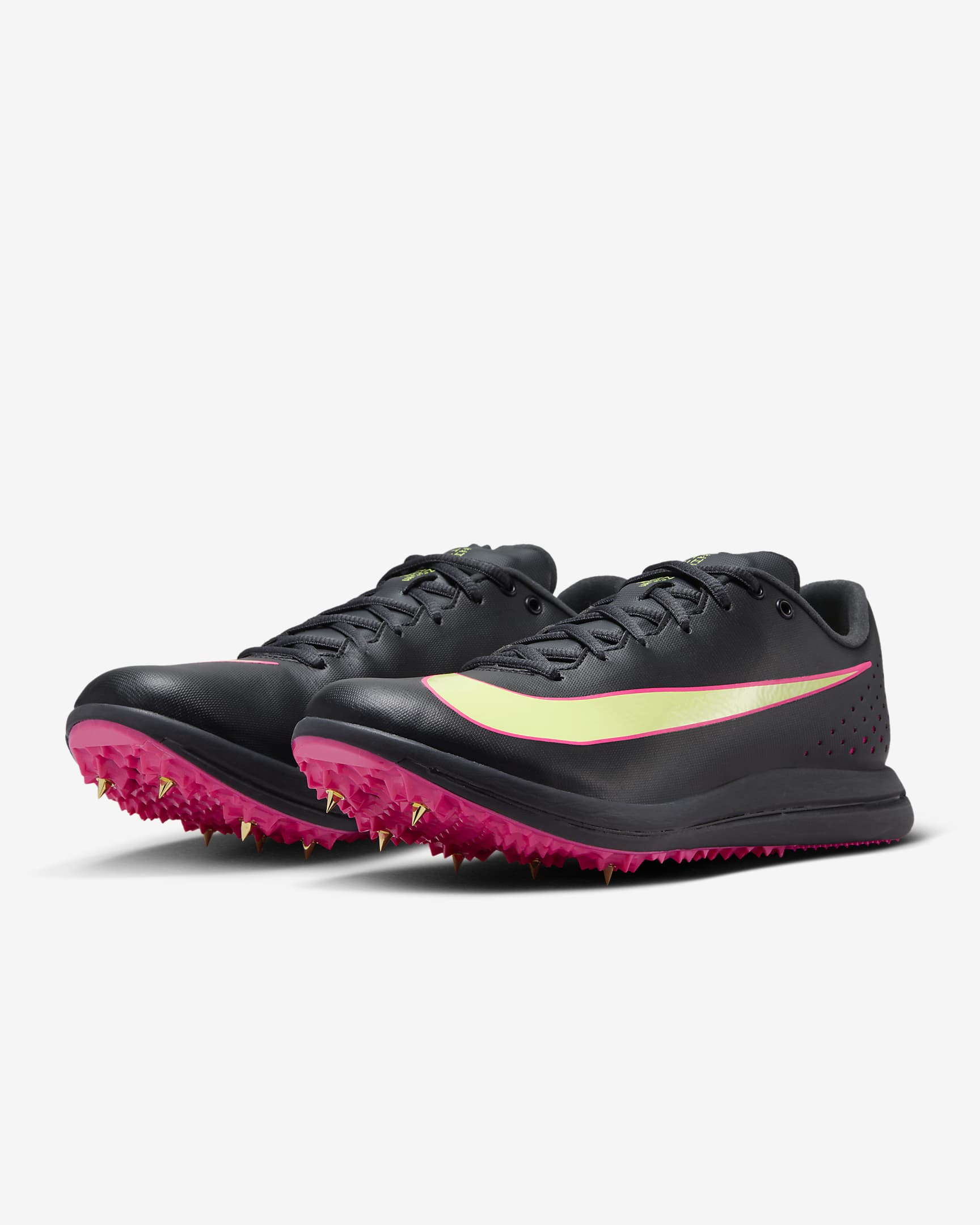 Nike Triple Jump Elite 2 Track & Field Jumping Spikes - Black/Light Lemon Twist/Fierce Pink