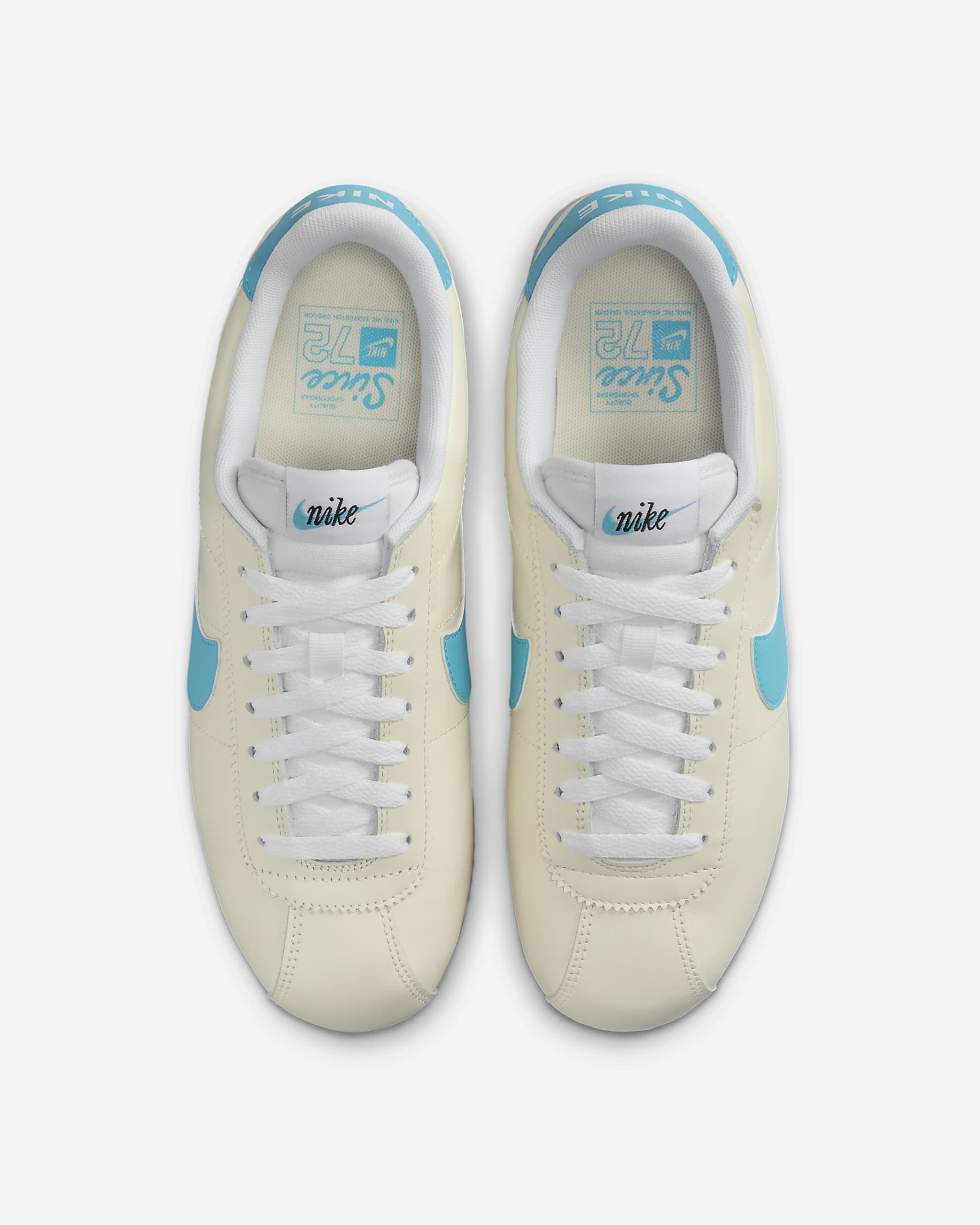 Nike Cortez 女鞋 - Coconut Milk/Gum Yellow/Pale Vanilla/Teal Nebula