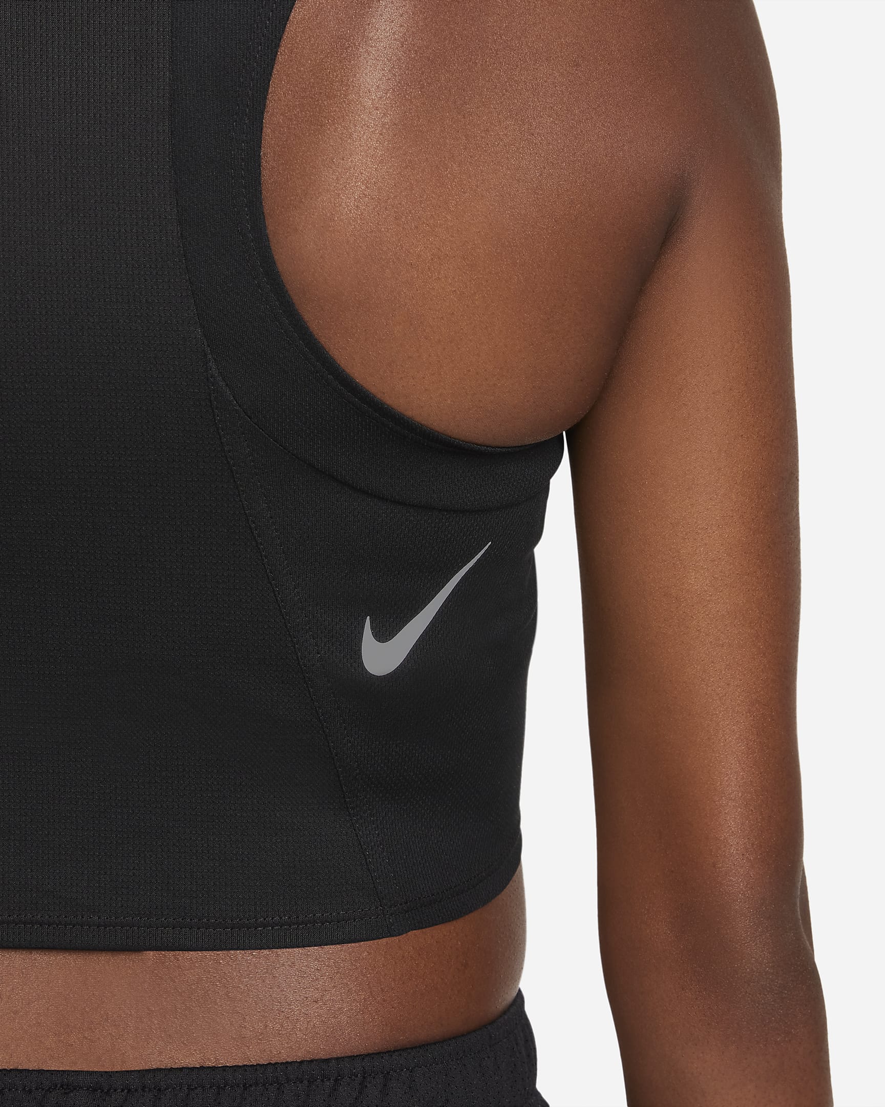 Nike Dri-FIT Race Korte hardlooptanktop voor dames - Zwart