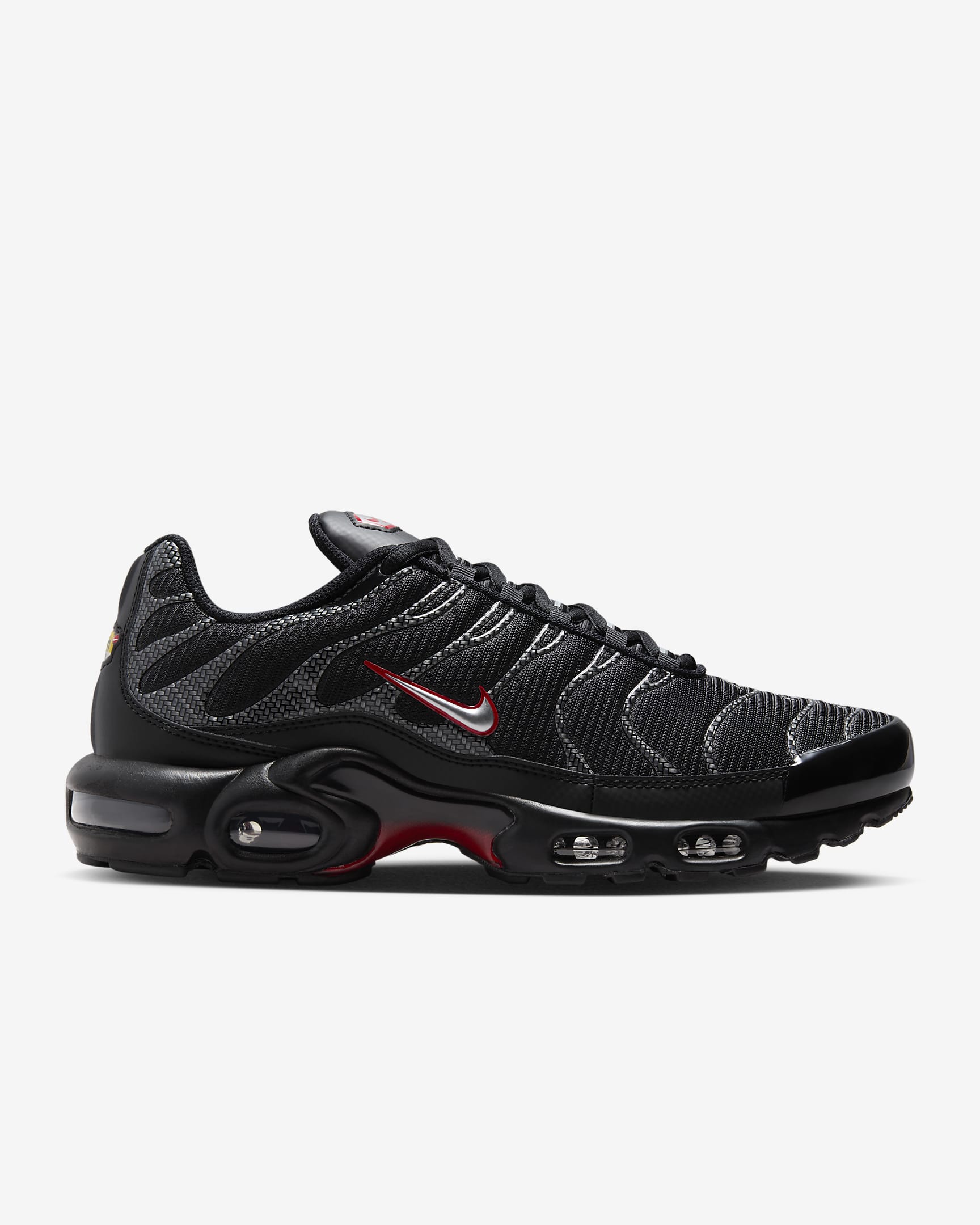 Nike Air Max Plus Herrenschuh - Schwarz/University Red/Metallic Silver