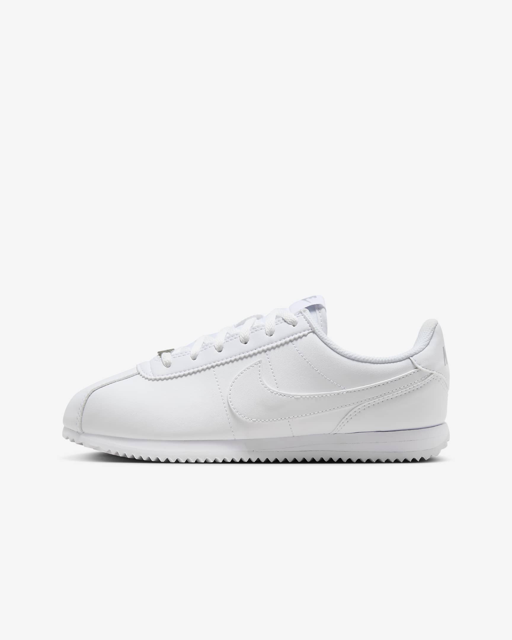 Tenis para niños grandes Nike Cortez - Blanco/Gris lobo/Blanco