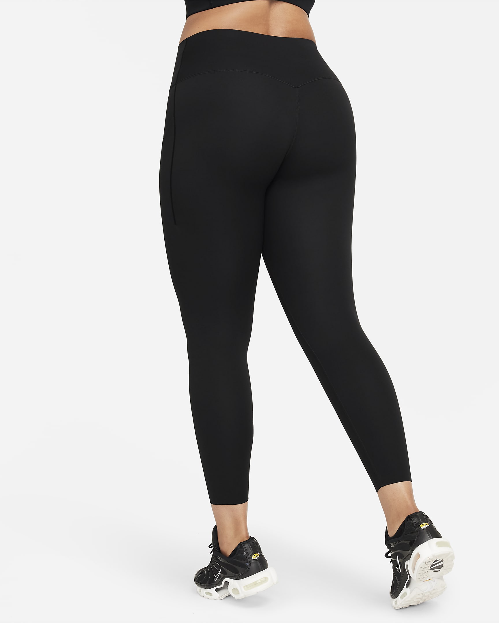 Nike Universa közepes tartást adó, 7/8-os, magas derekú női leggings zsebekkel - Fekete/Fekete