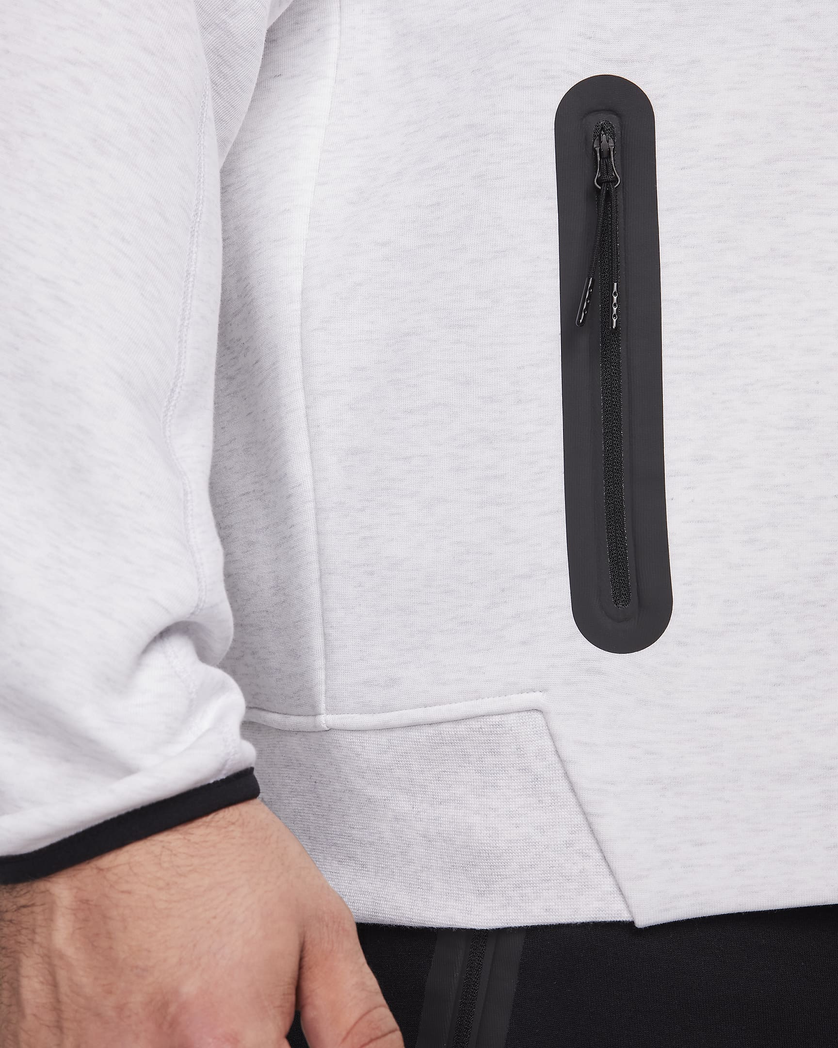 Sweat à capuche et zip Nike Sportswear Tech Fleece Windrunner pour homme - Birch Heather/Noir