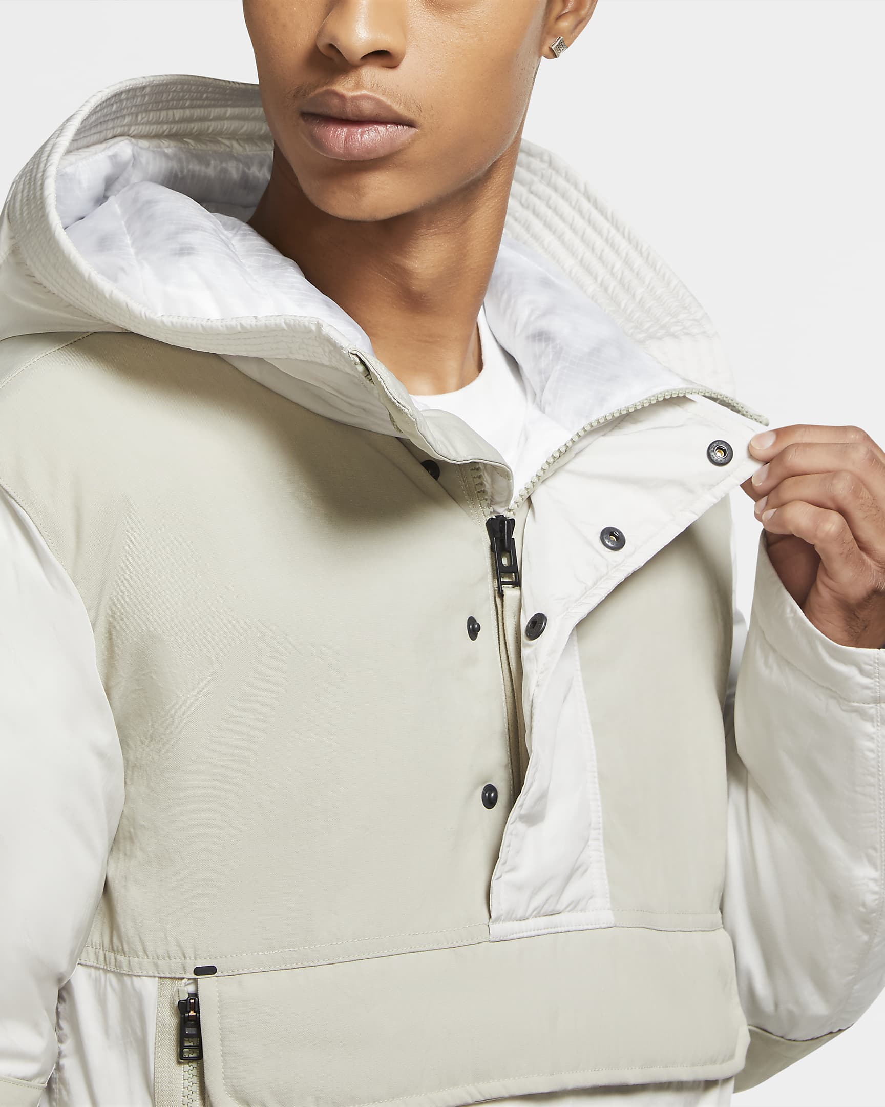 Nike Sportswear Synthetic-Fill Men's Repel Anorak - Light Bone/Stone/White/Black