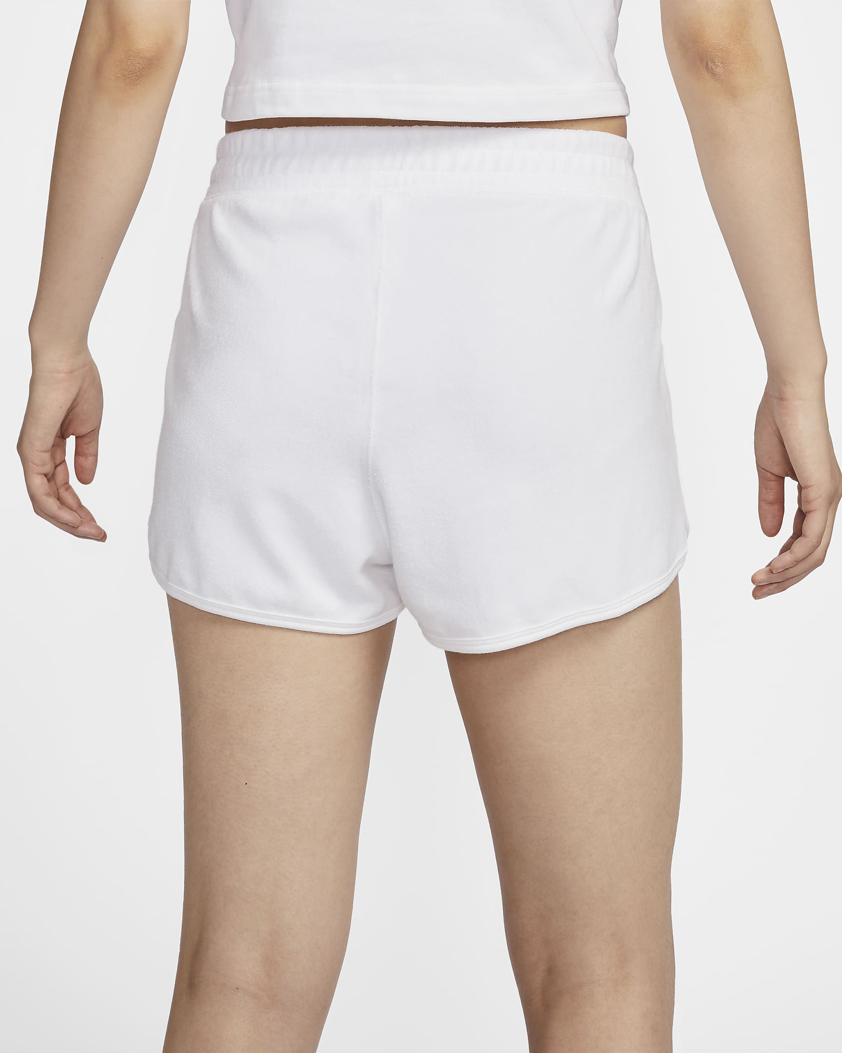 NikeCourt Heritage Women's Mid-Rise French Terry Tennis Shorts - White/White