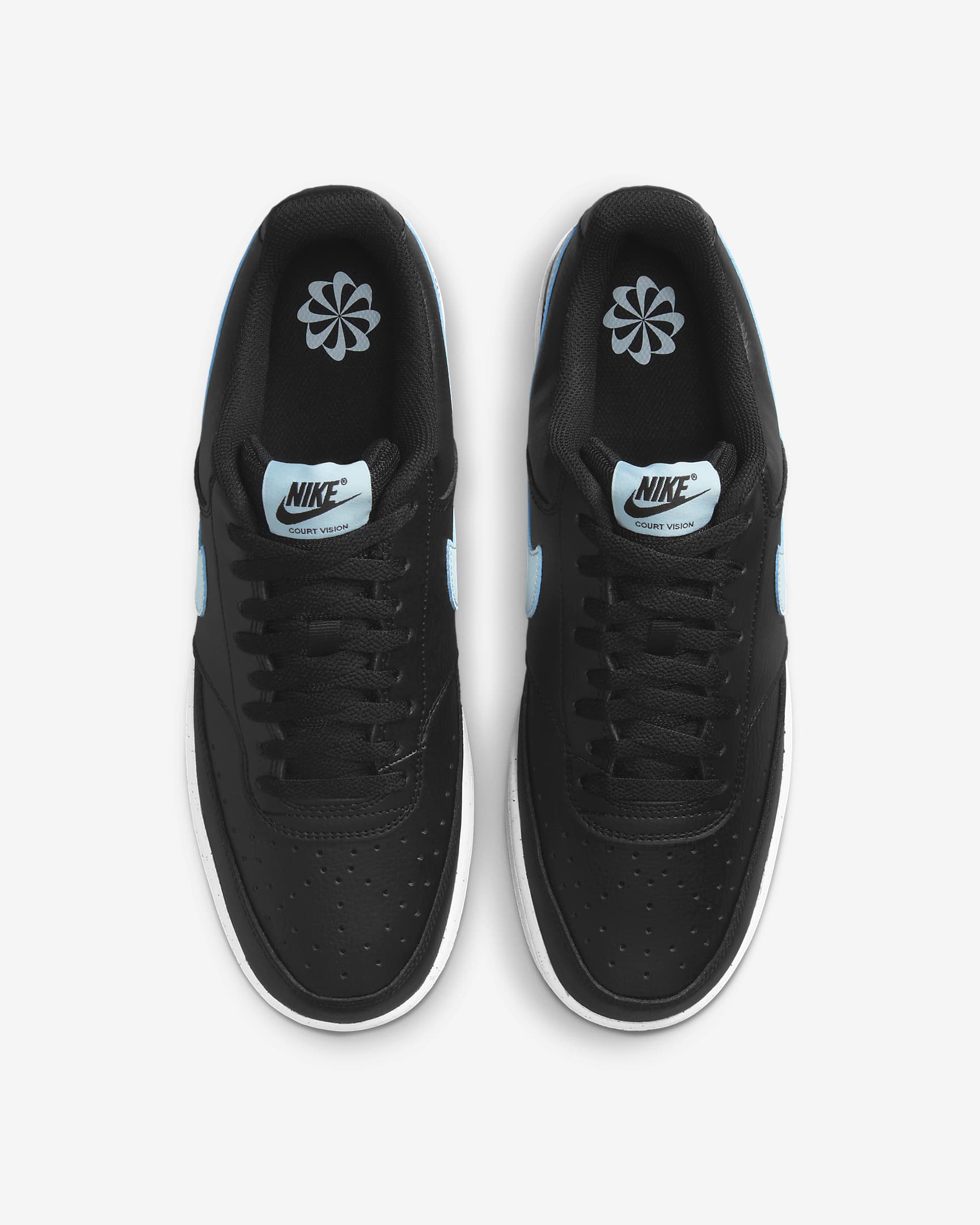 Nike Court Vision Low Next Nature Men's Shoes - Black/White/Glacier Blue