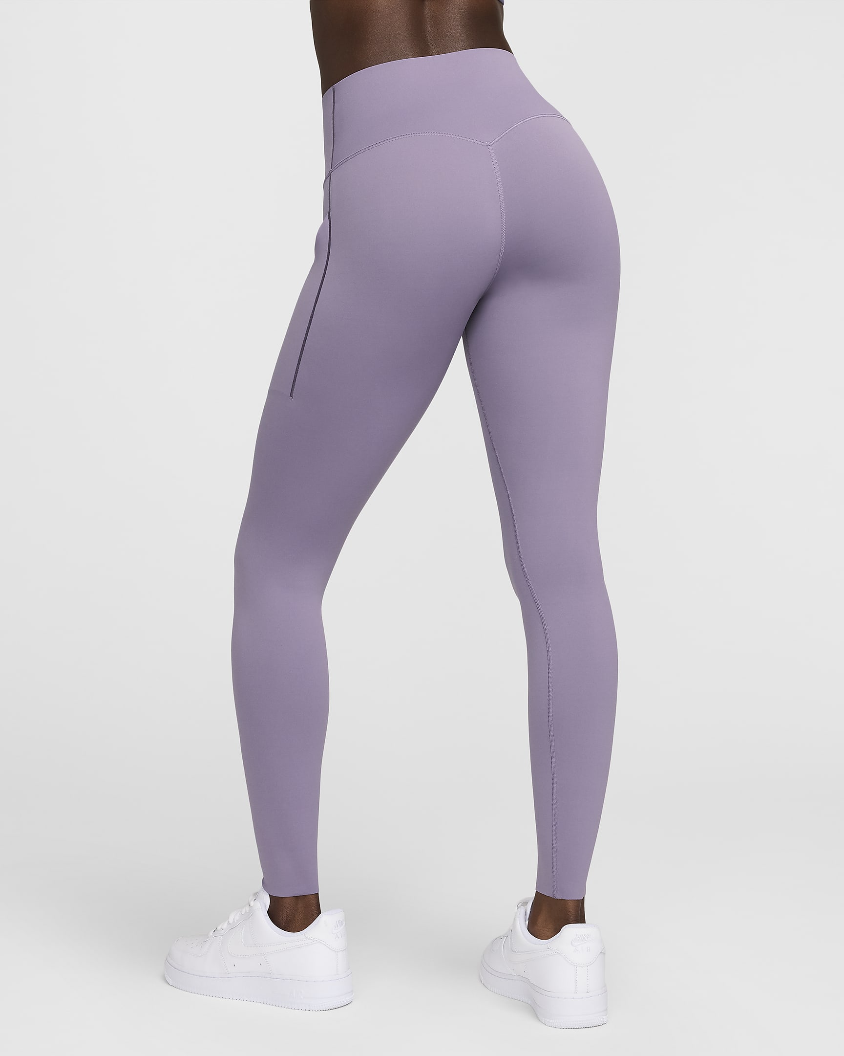 Nike Universa közepes tartást adó, magas derekú, teljes hosszúságú, zsebes női leggings - Daybreak/Fekete