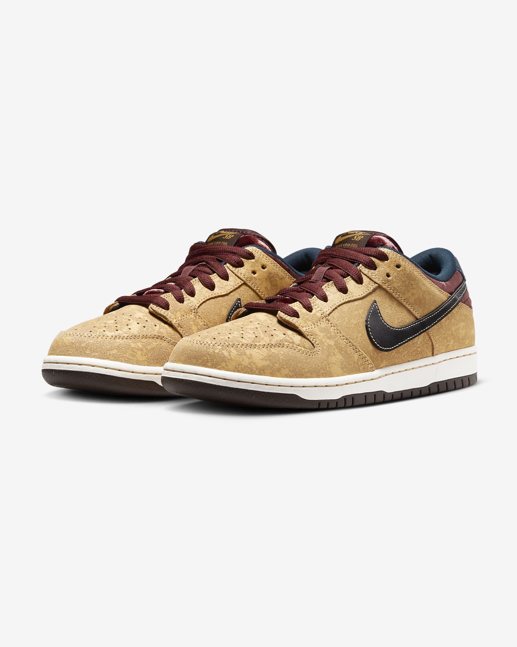 Nike SB Dunk Low Pro Skate Shoes - Celestial Gold/Dark Team Red/Armory Navy/Black