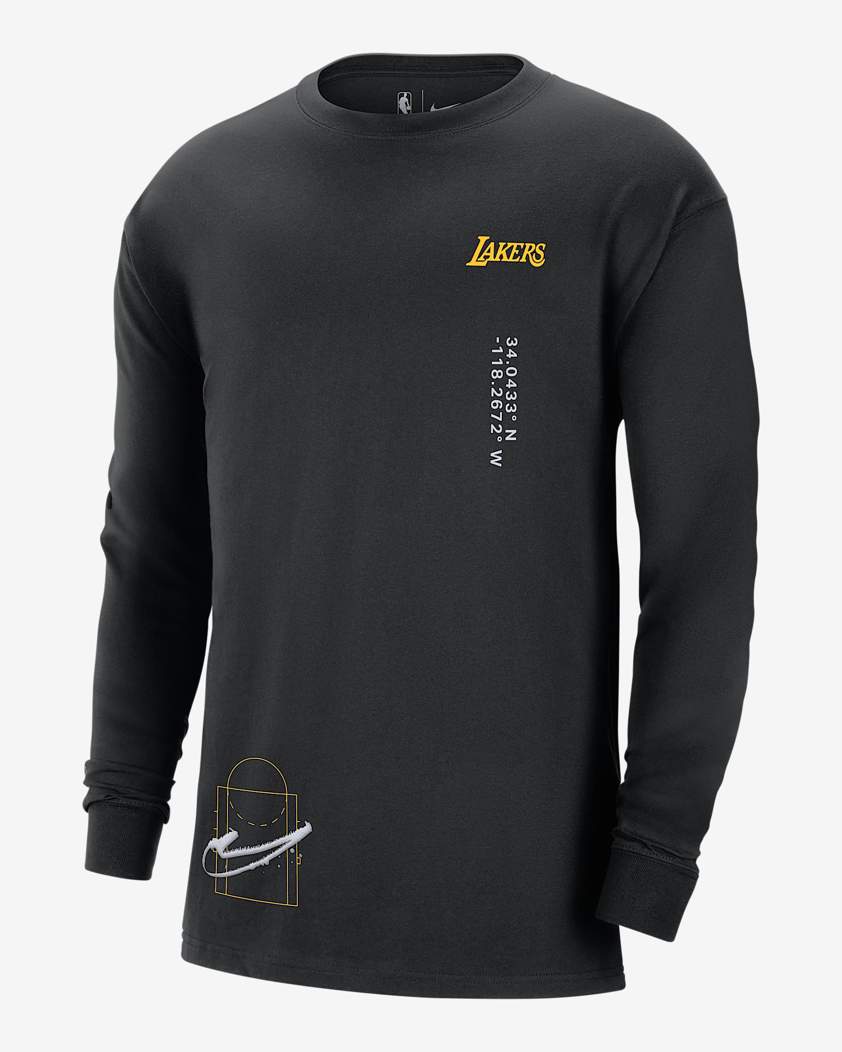 lakers long sleeve dri fit