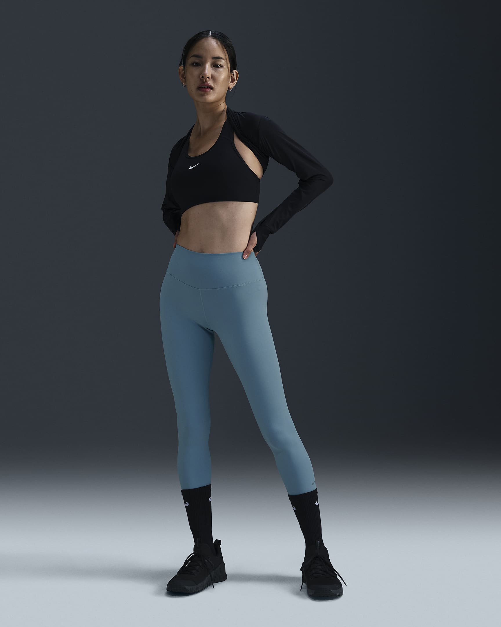 Nike One Leggings de 7/8 amb cintura alta - Dona - Denim Turquoise/Negre