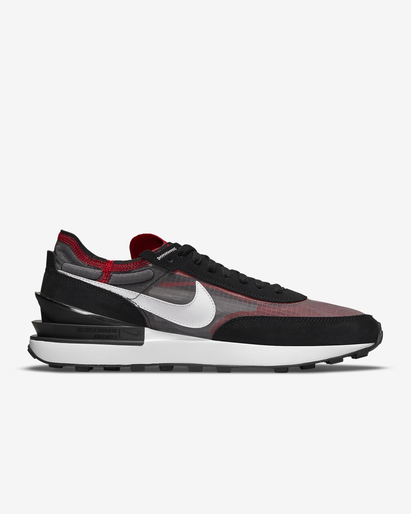 Tenis para hombre Nike Waffle One SE - Negro/Rojo deportivo/Blanco