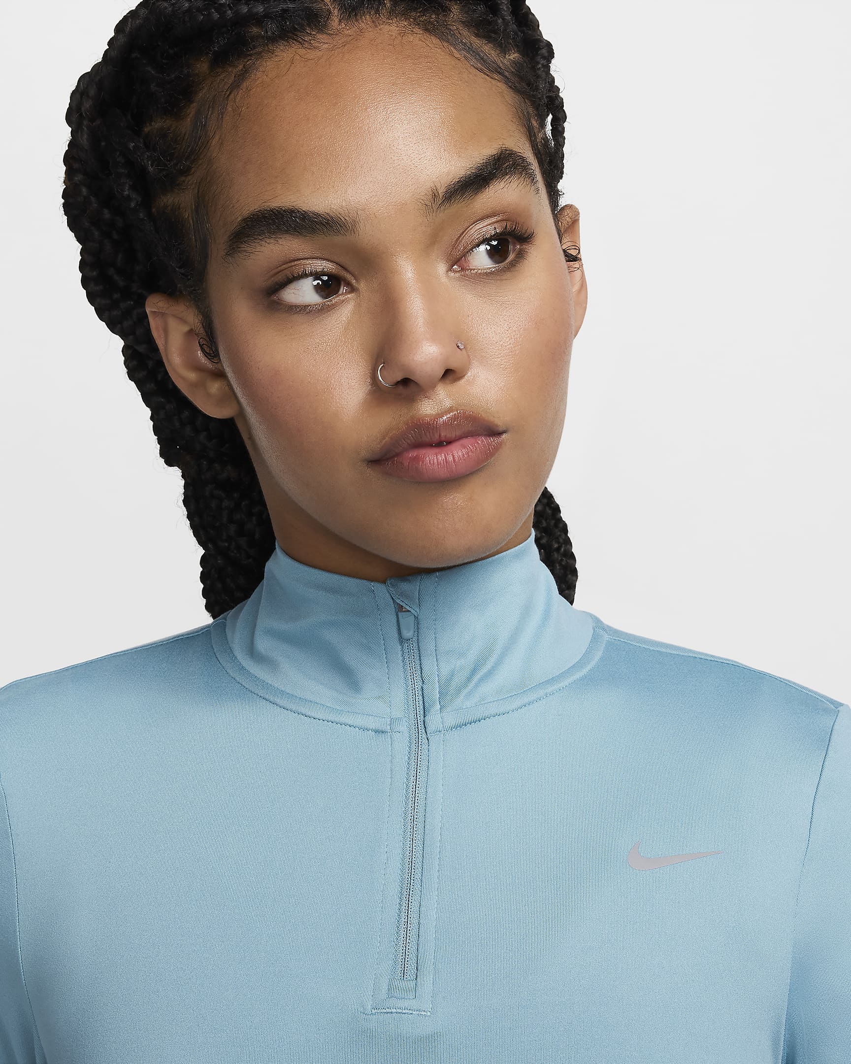 Nike Swift Women's UV Protection 1/4-Zip Running Top - Denim Turquoise