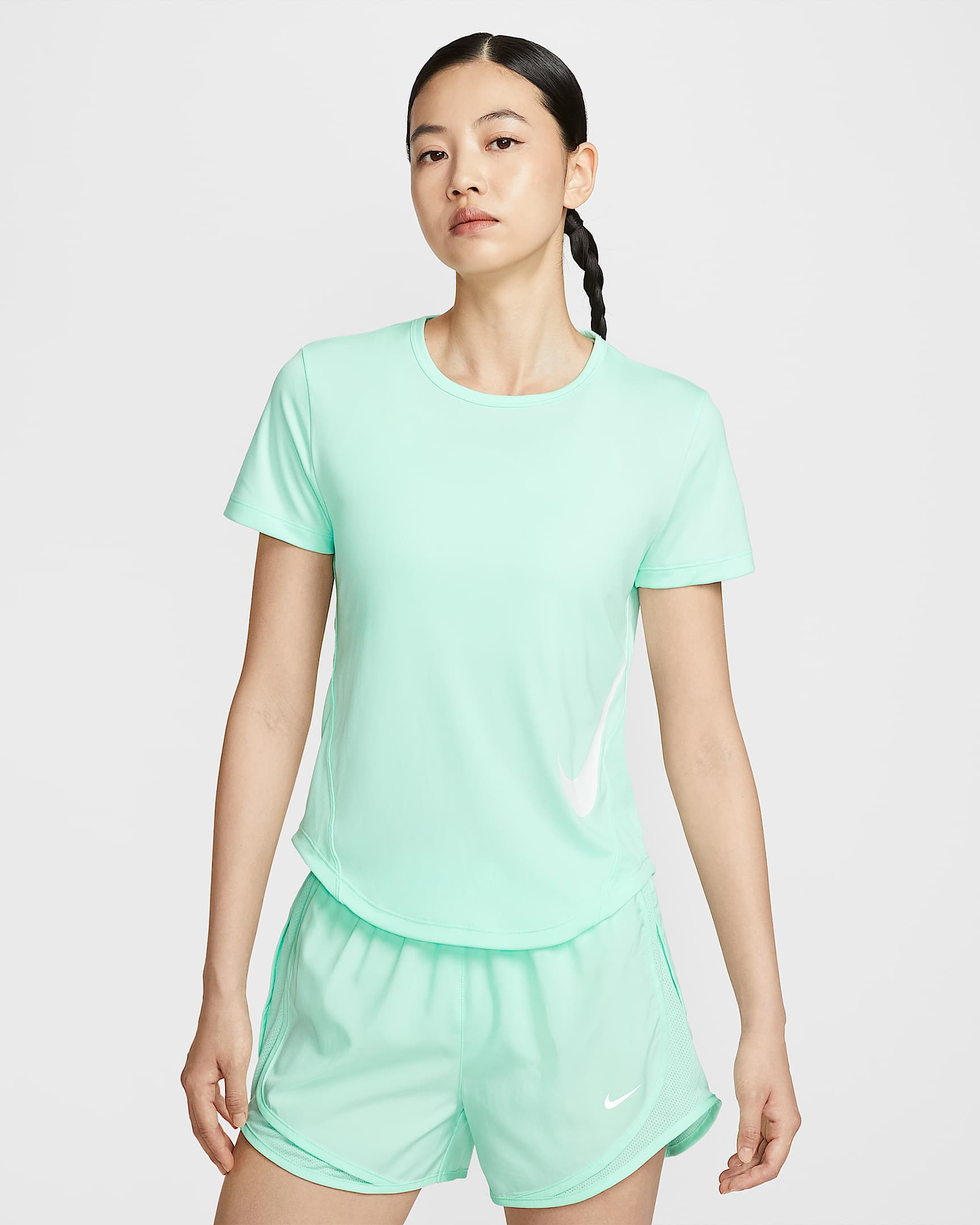 Nike Tempo Swoosh Run Women's Dri-FIT Short-Sleeve Running Top - Mint Foam/White
