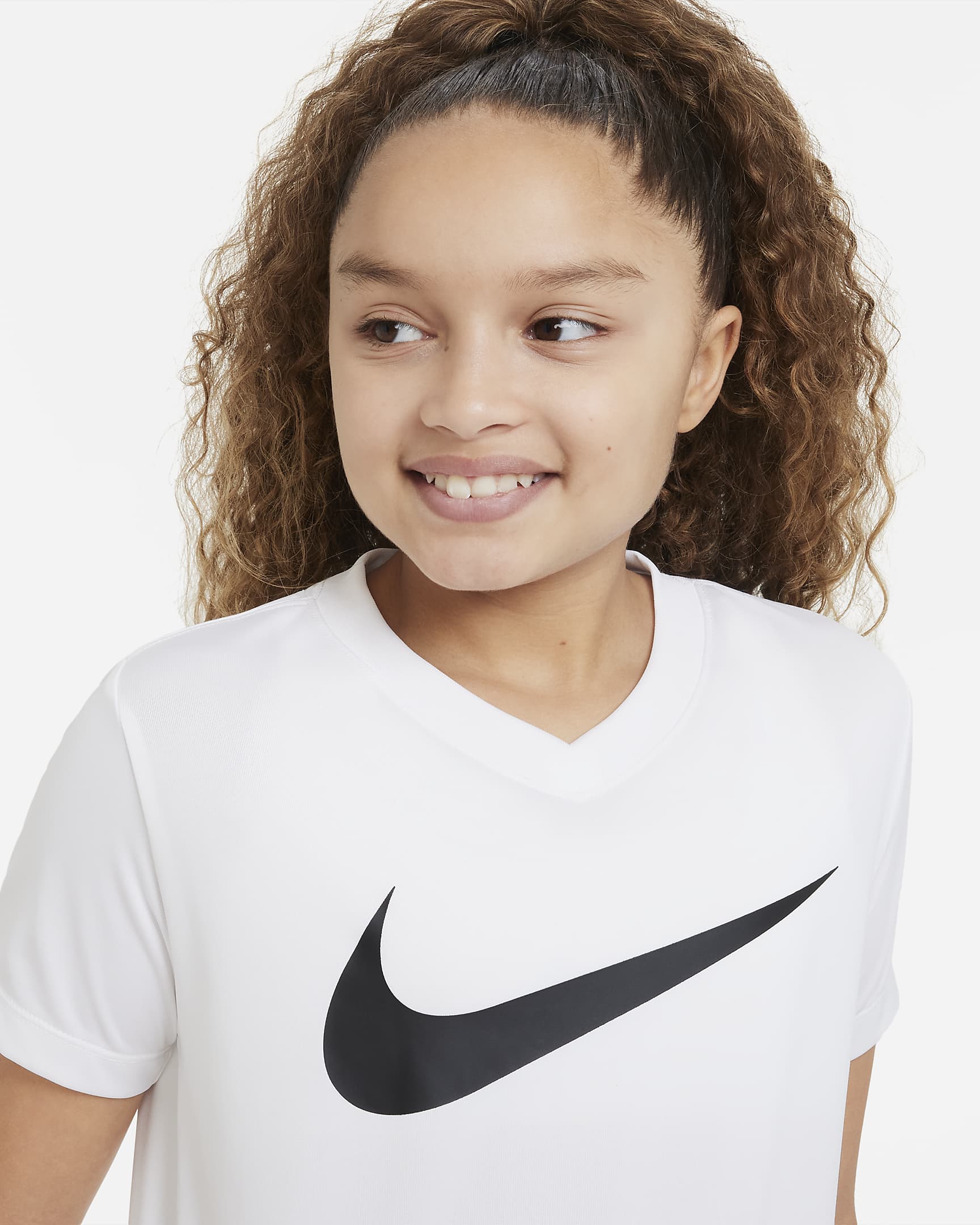 Nike Dri-FIT Legend Older Kids' (Girls') V-Neck Training T-Shirt. Nike UK