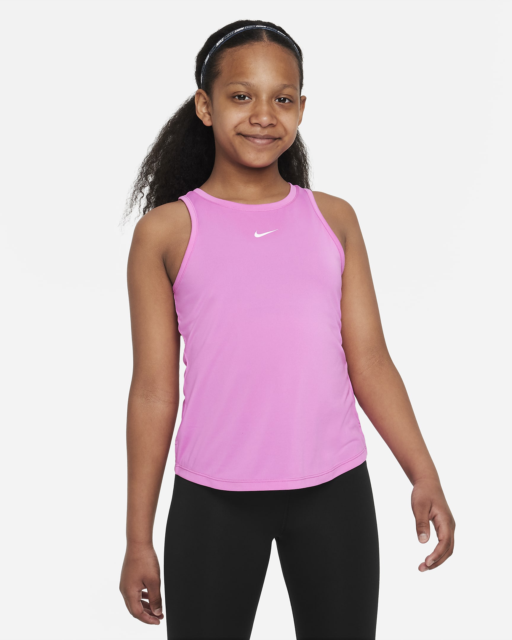 Nike One tanktop voor meisjes - Playful Pink/Wit