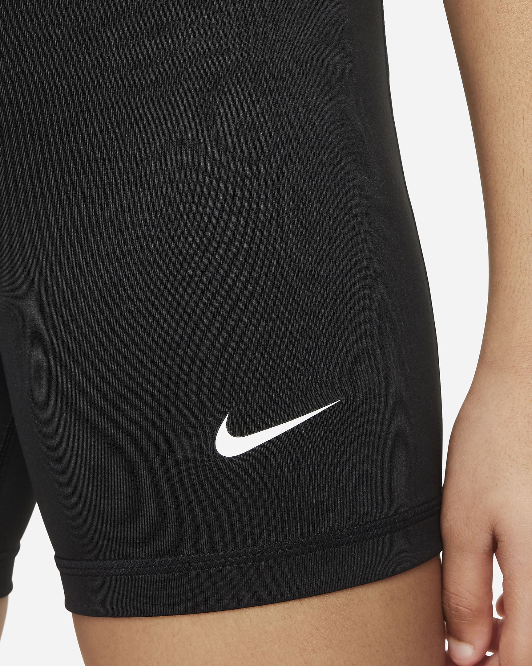 Short Nike Pro Dri-FIT pour fille - Noir/Blanc