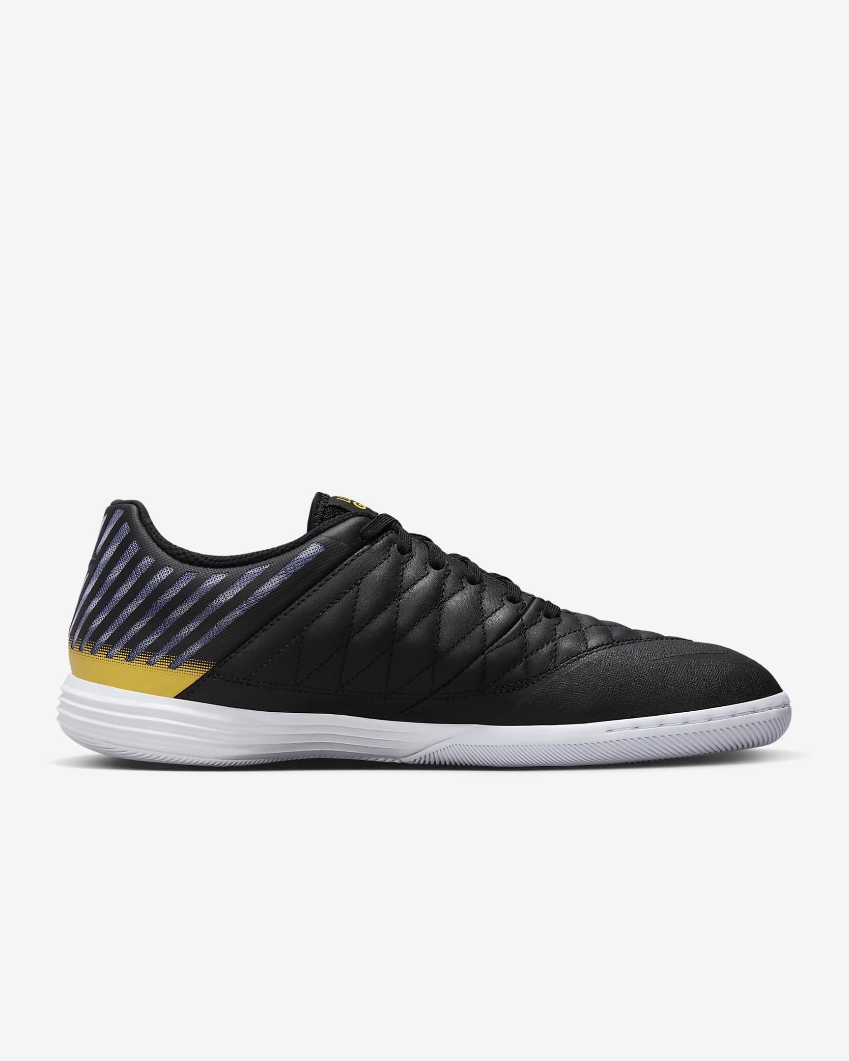 Nike Lunar Gato II Indoor Court Low-Top Football Shoes - Black/Black/Vivid Sulphur/Midnight Navy