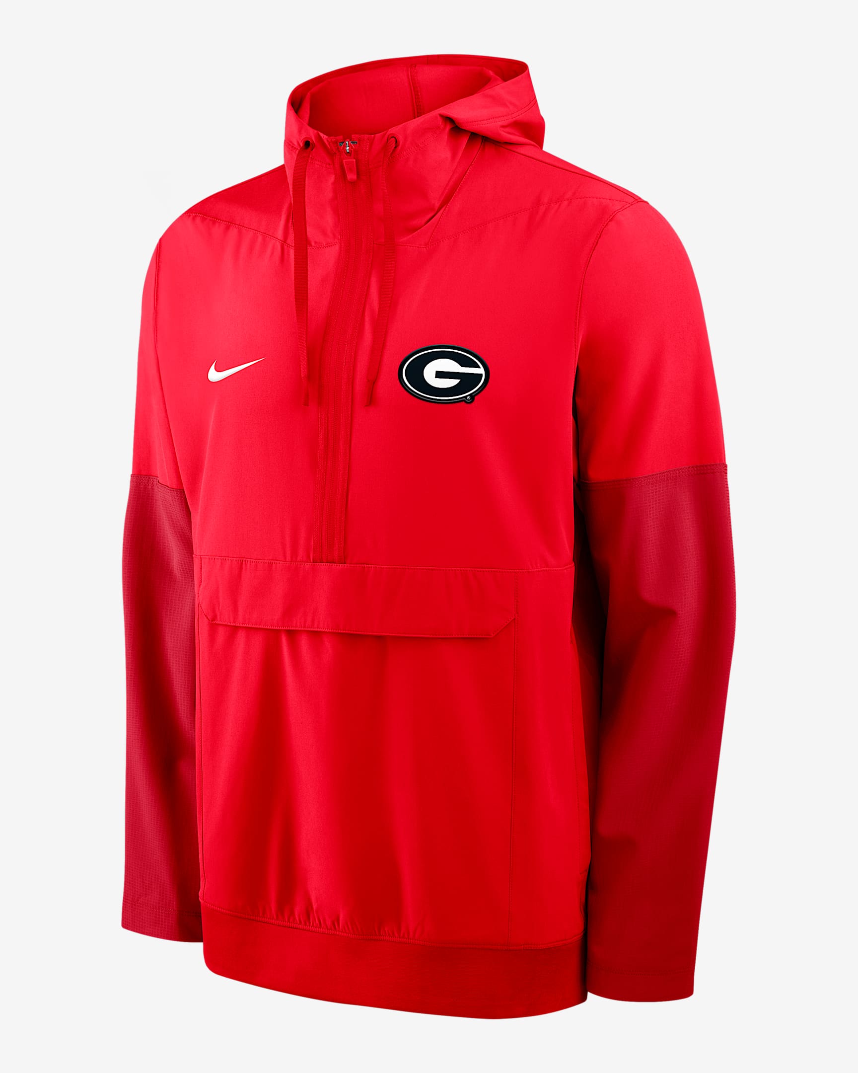 Chamarra universitaria Nike con gorro de medio cierre para hombre Georgia Anorak - Rojo