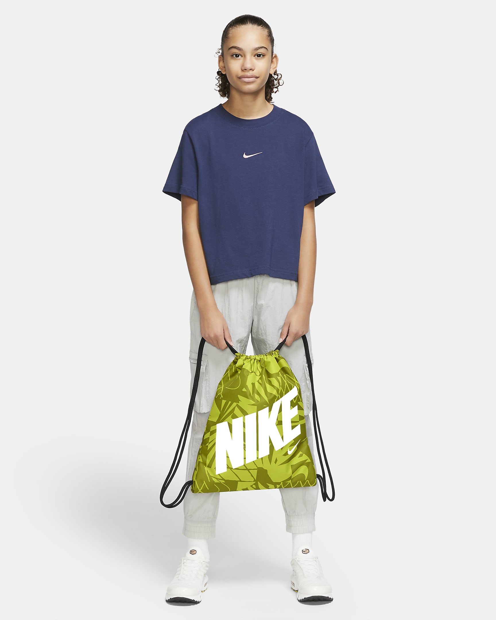 Nike Kids' Drawstring Bag (12L) - Bright Cactus/Black/White