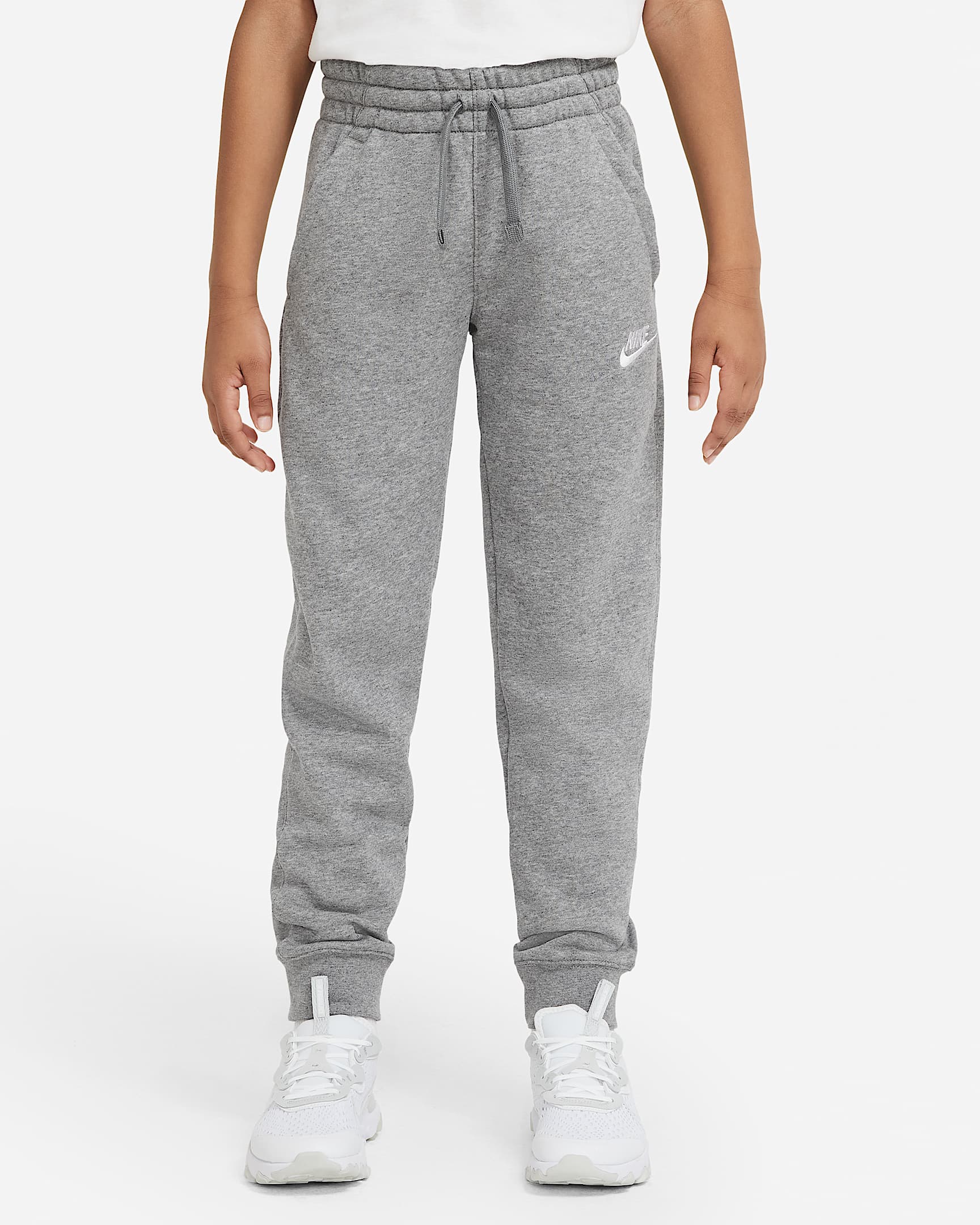 Nike Sportswear Club Big Kids' (Boys') French Terry Pants - Carbon Heather/White
