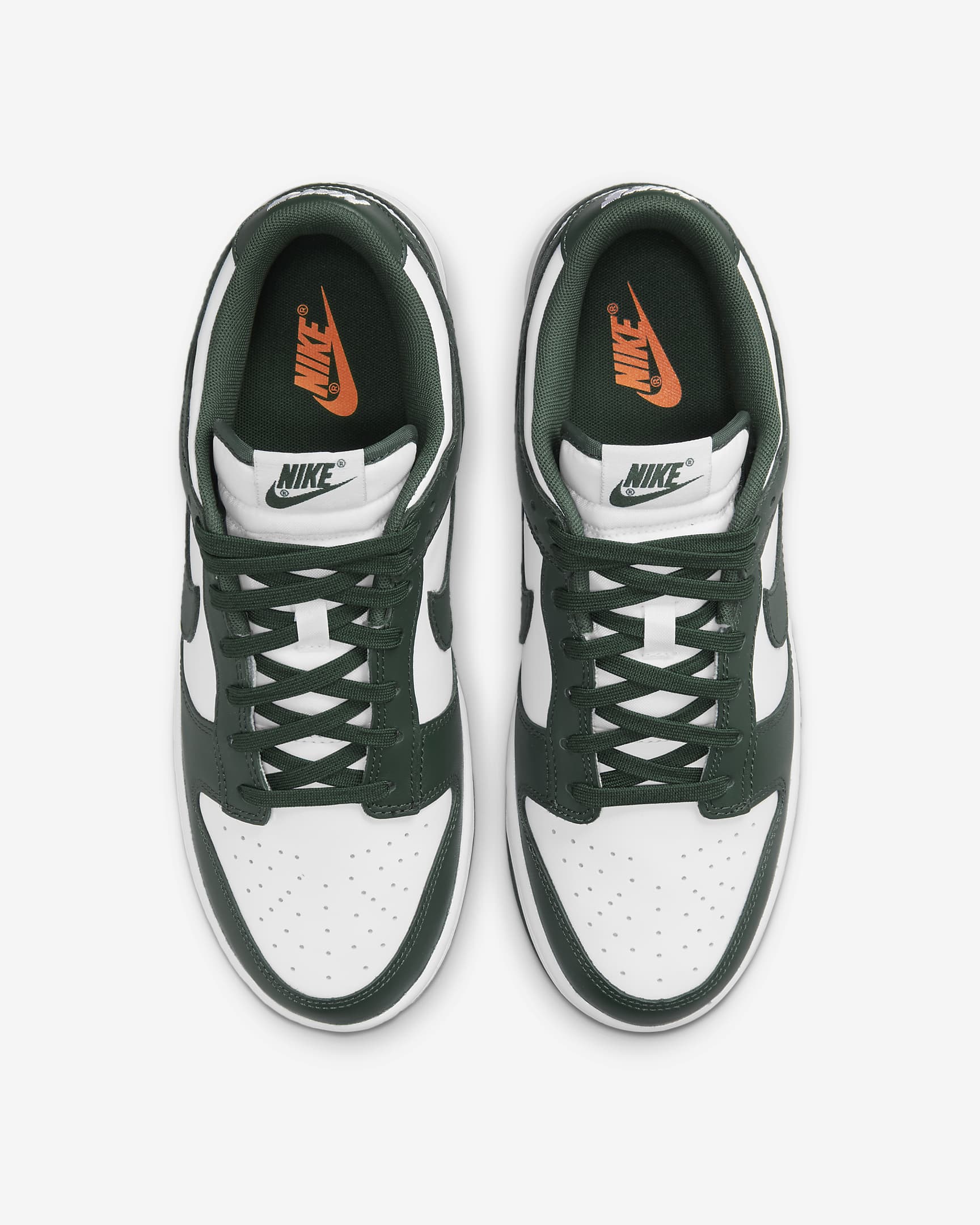 Nike Dunk Low Retro Men's Shoe - White/White/Total Orange/Team Green